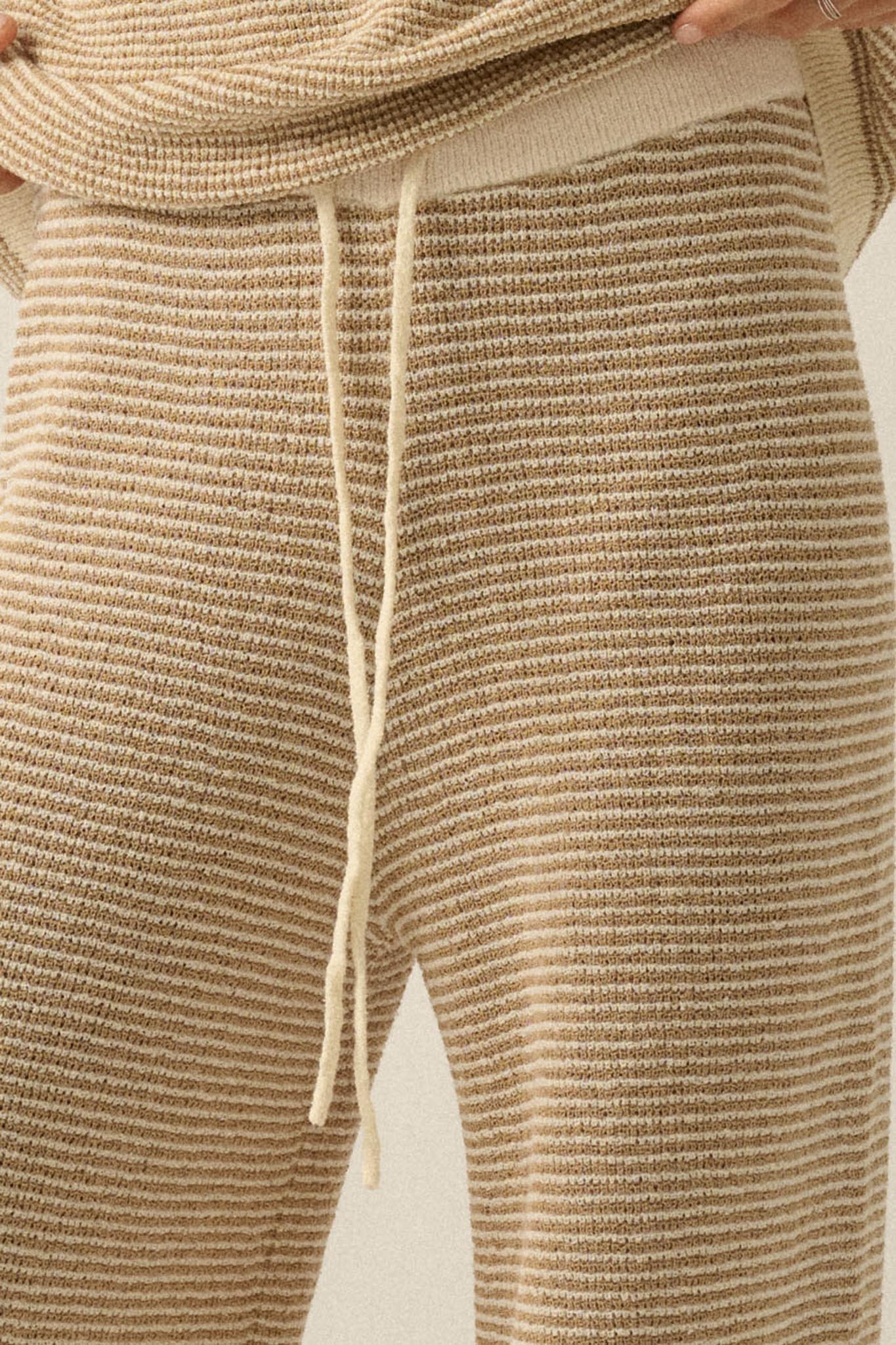Blessed Day Striped Knit Drawstring Sweater Pants - Image 2
