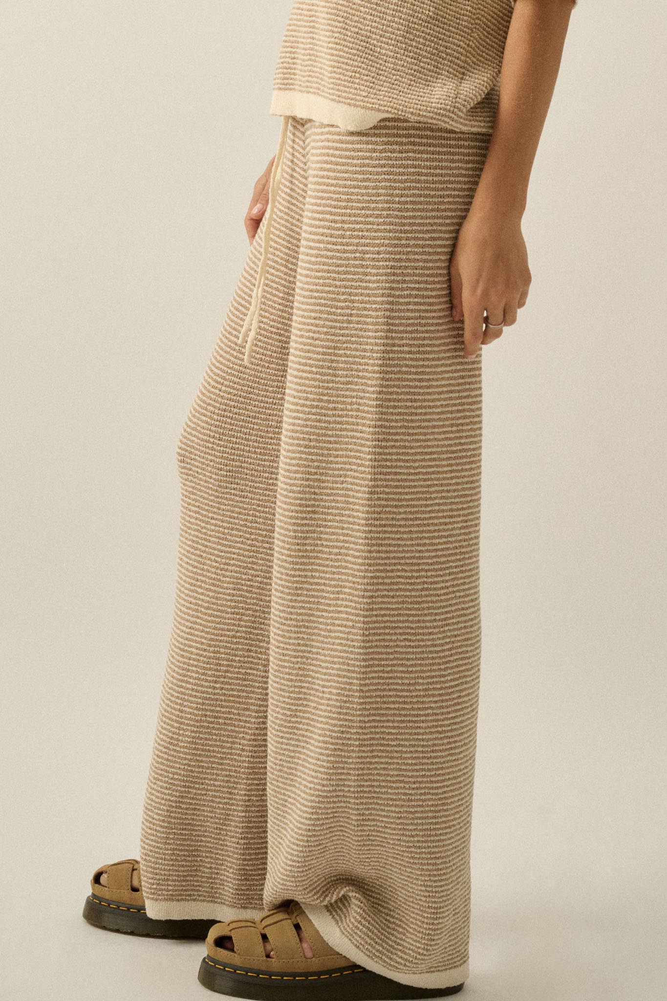 Blessed Day Striped Knit Drawstring Sweater Pants - Image 5