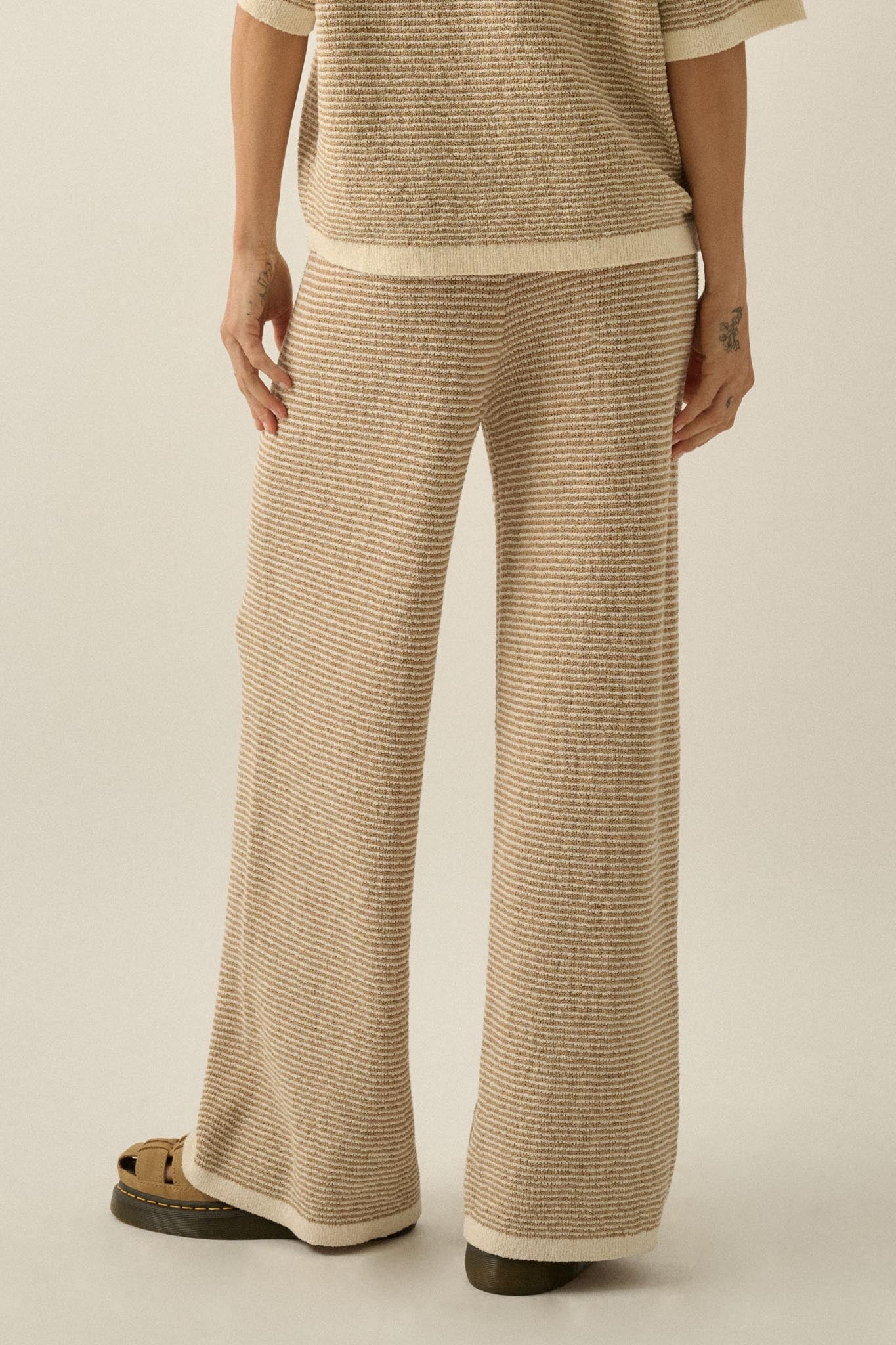 Blessed Day Striped Knit Drawstring Sweater Pants - Image 6