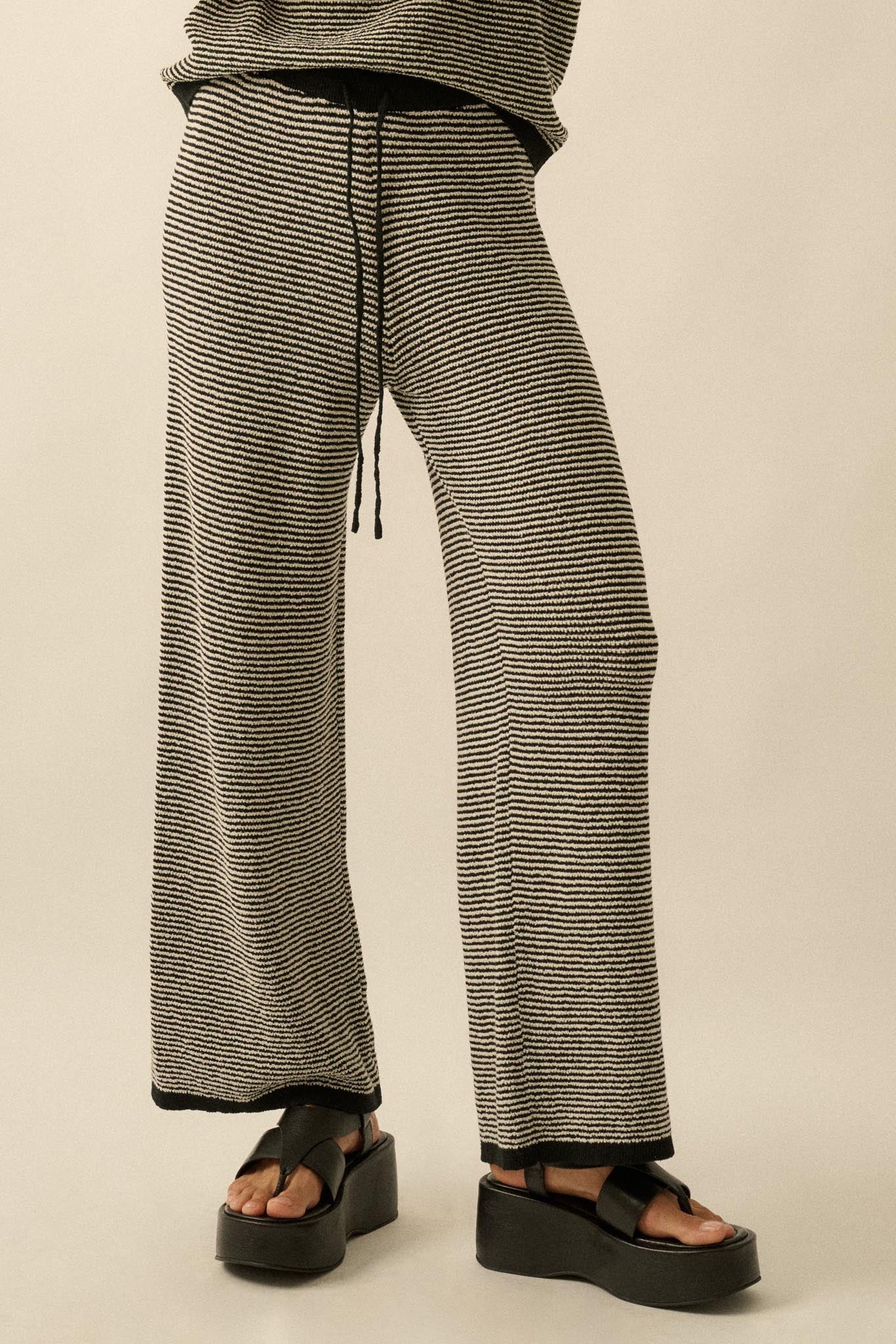 Blessed Day Striped Knit Drawstring Sweater Pants - Image 8