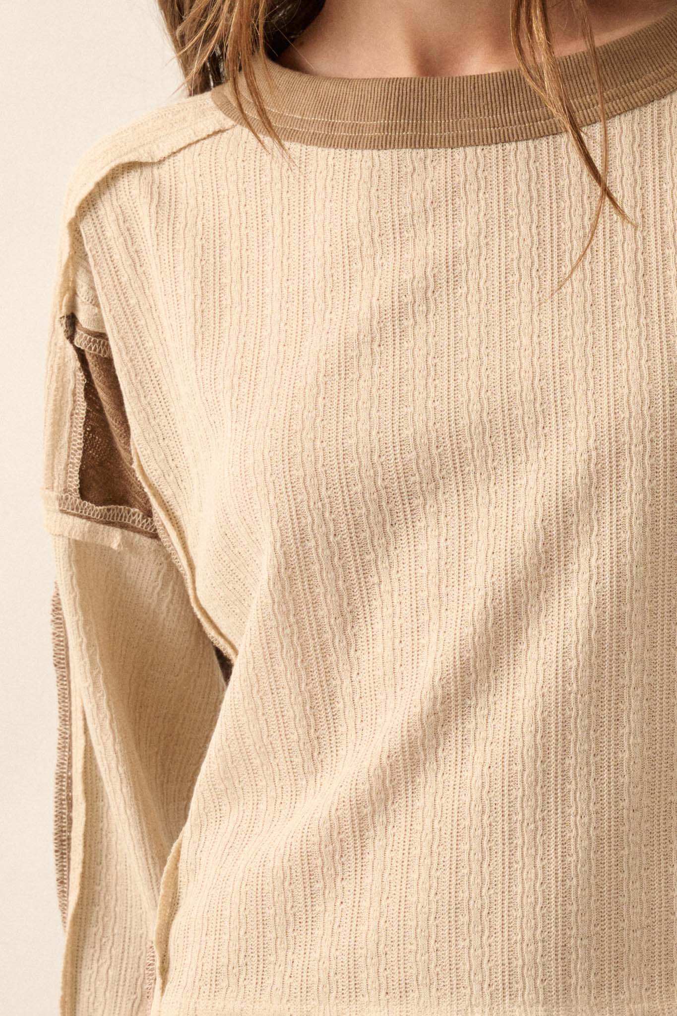 Block Party Exposed-Seam Patchwork Knit Top - Image 8