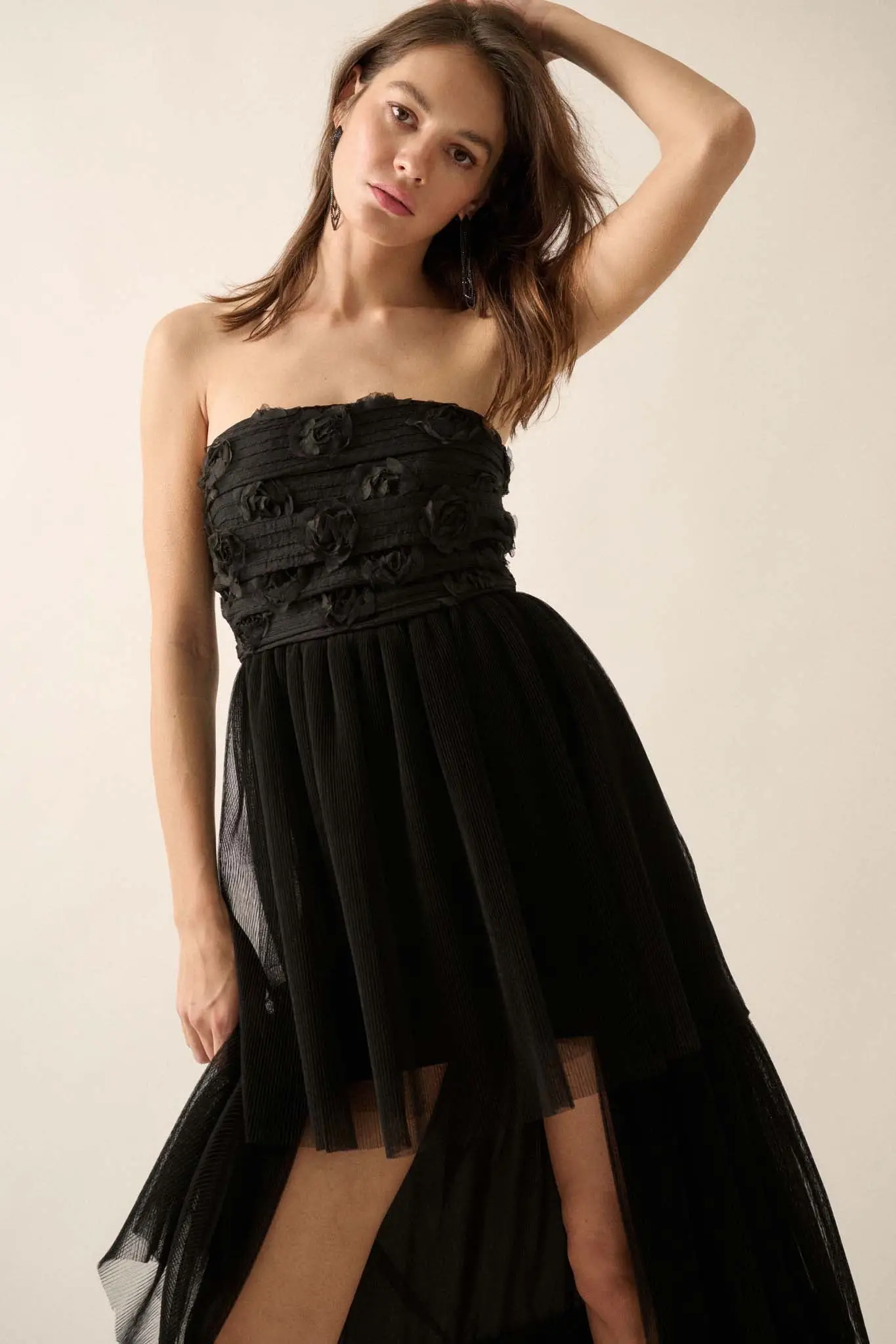Blooming Beauty 3D Floral Lace High-Low Maxi Dress - Image 4