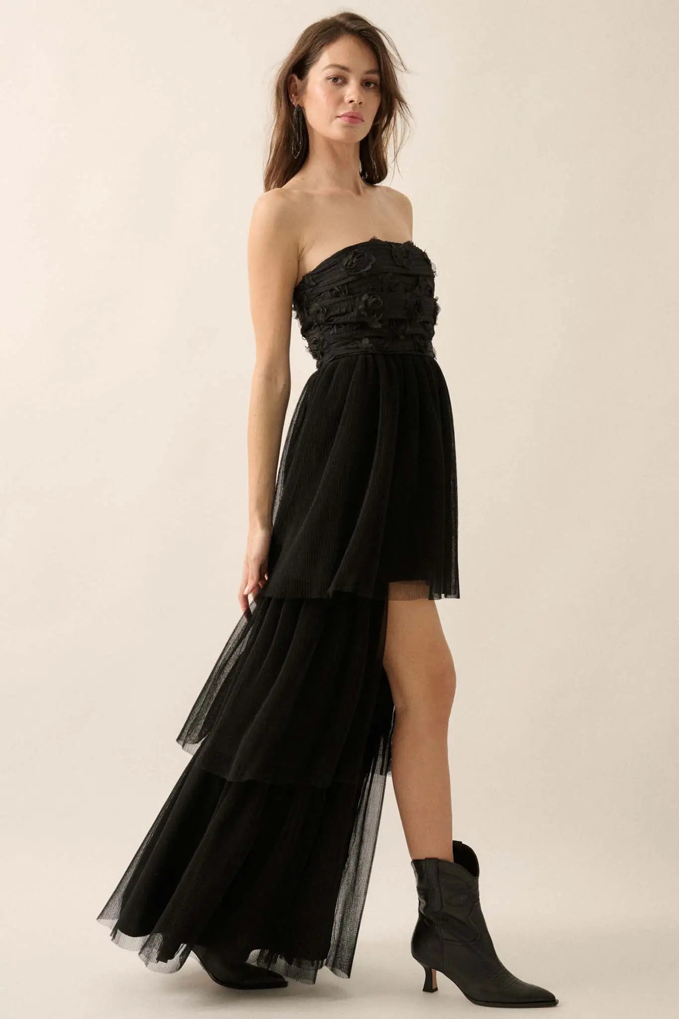 Blooming Beauty 3D Floral Lace High-Low Maxi Dress - Image 5
