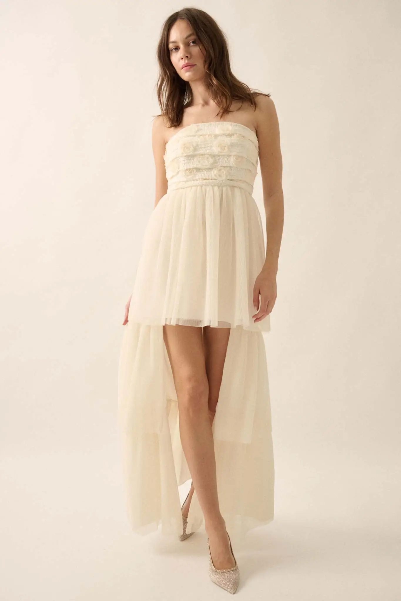 Blooming Beauty 3D Floral Lace High-Low Maxi Dress - Image 7