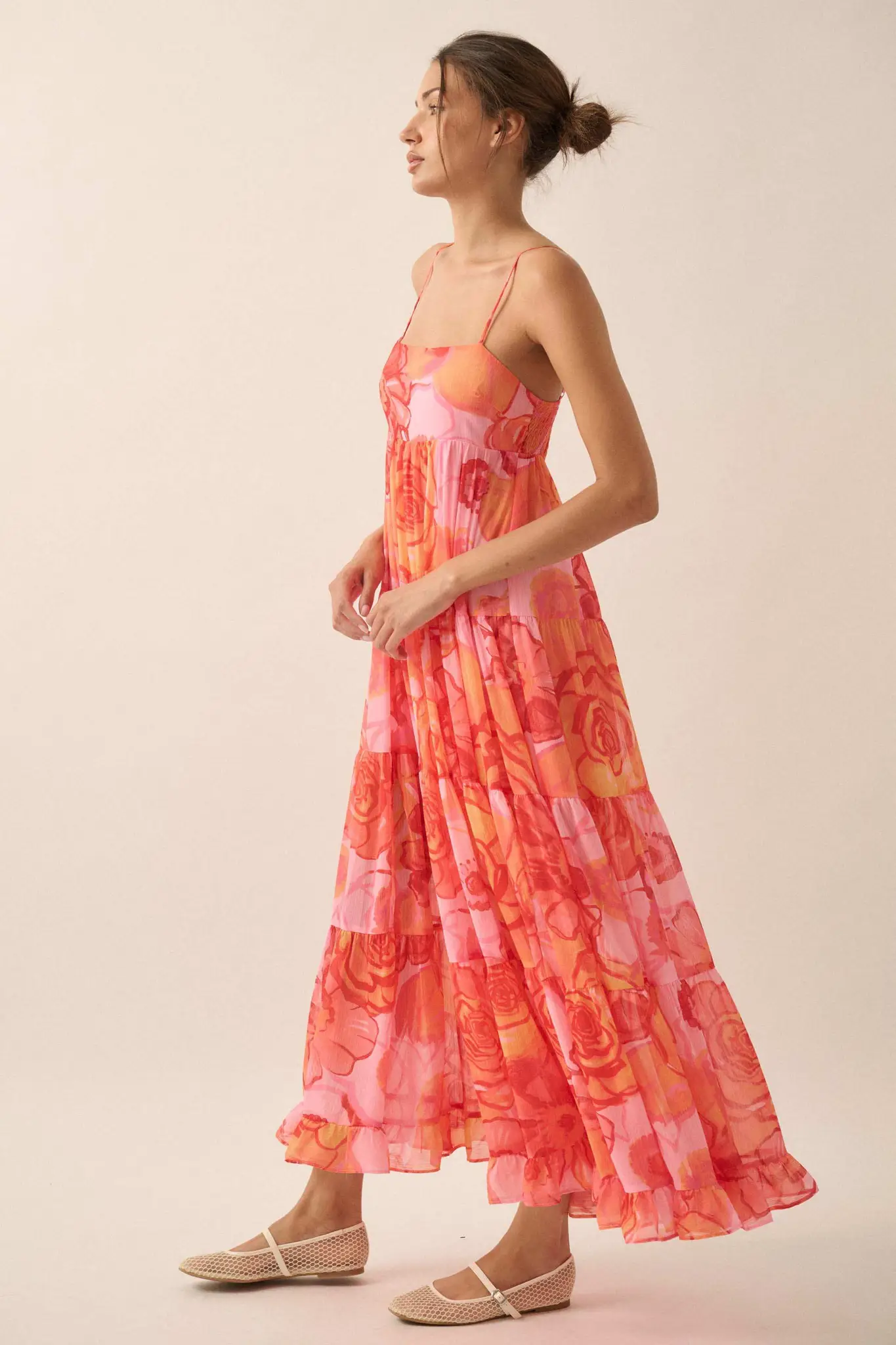 Blooming Bliss Floral Chiffon Tiered Maxi Dress - Image 8