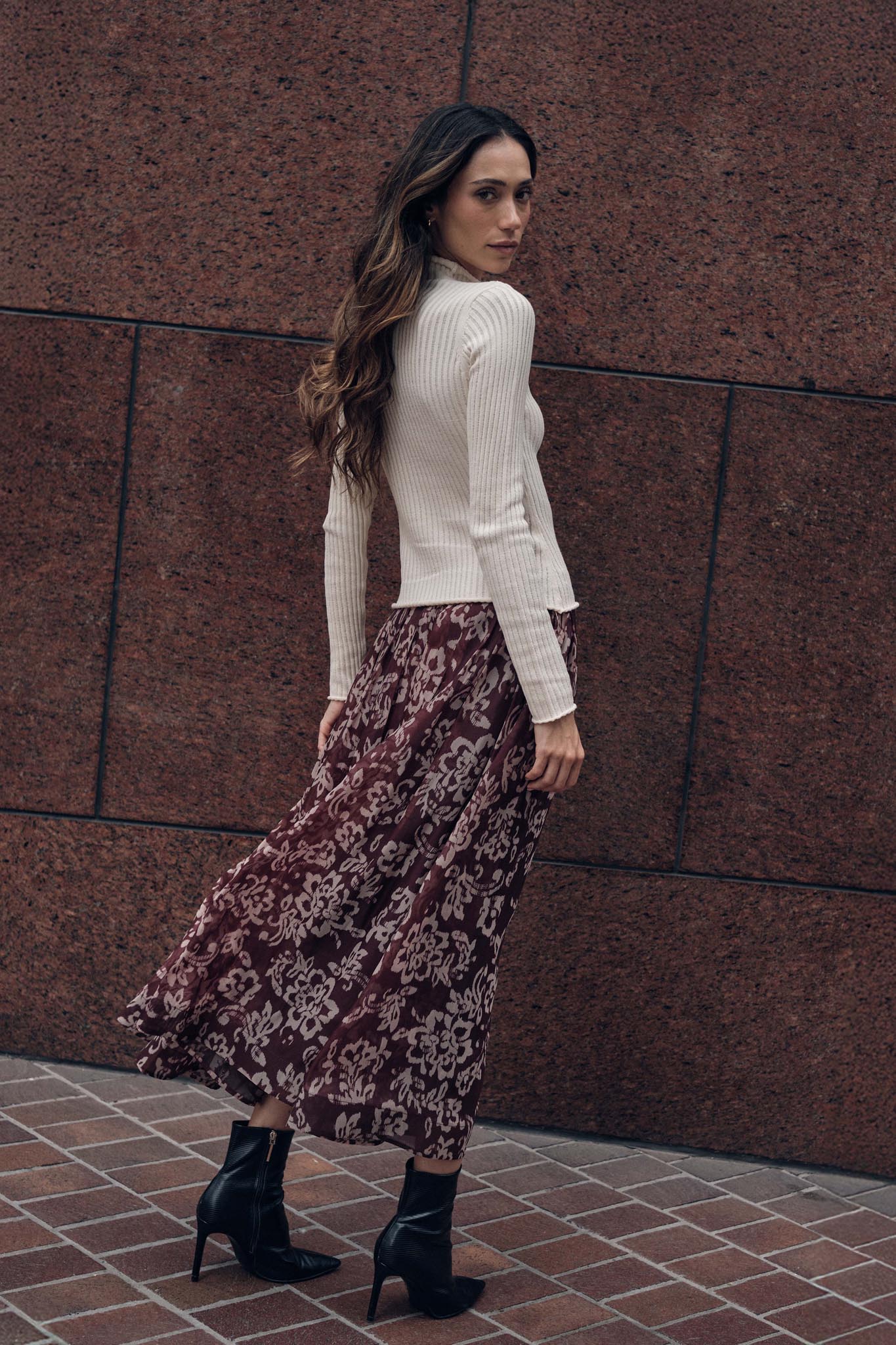 Blooming Grace Floral Organza Circle Midi Skirt - Image 9