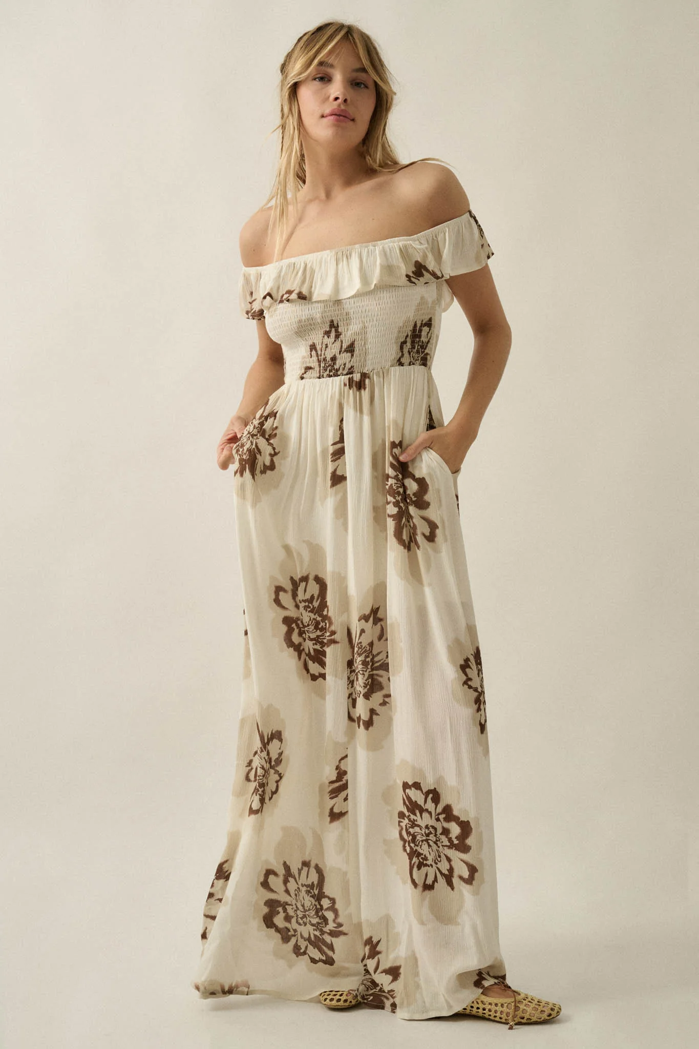 Blooming Up Floral Smocked Ruffle Maxi Dress - Image 7