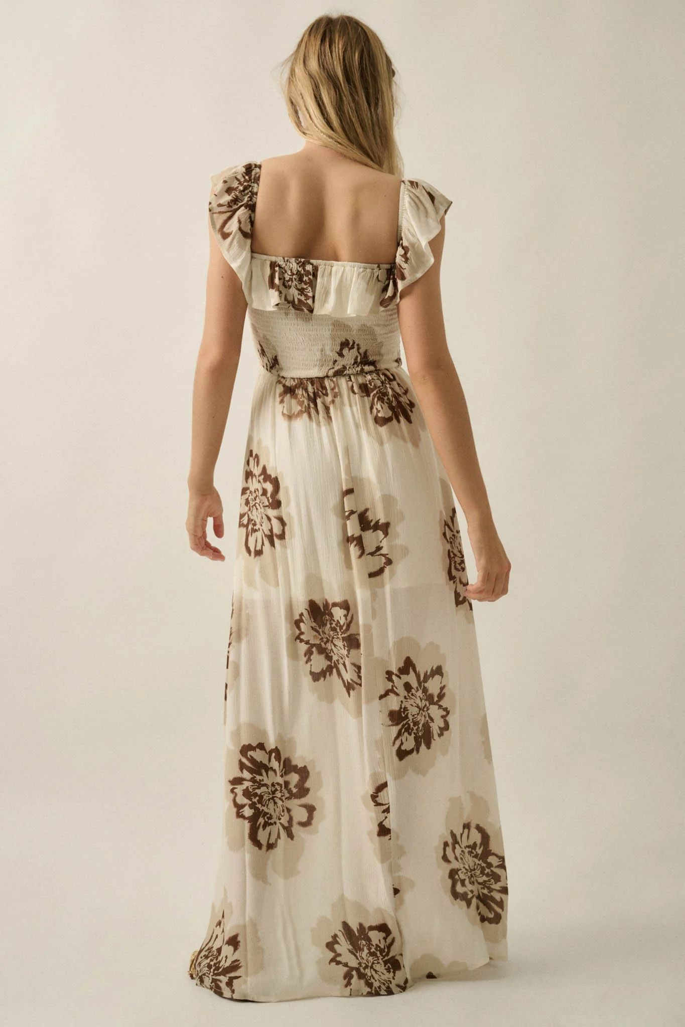 Blooming Up Floral Smocked Ruffle Maxi Dress - Image 9