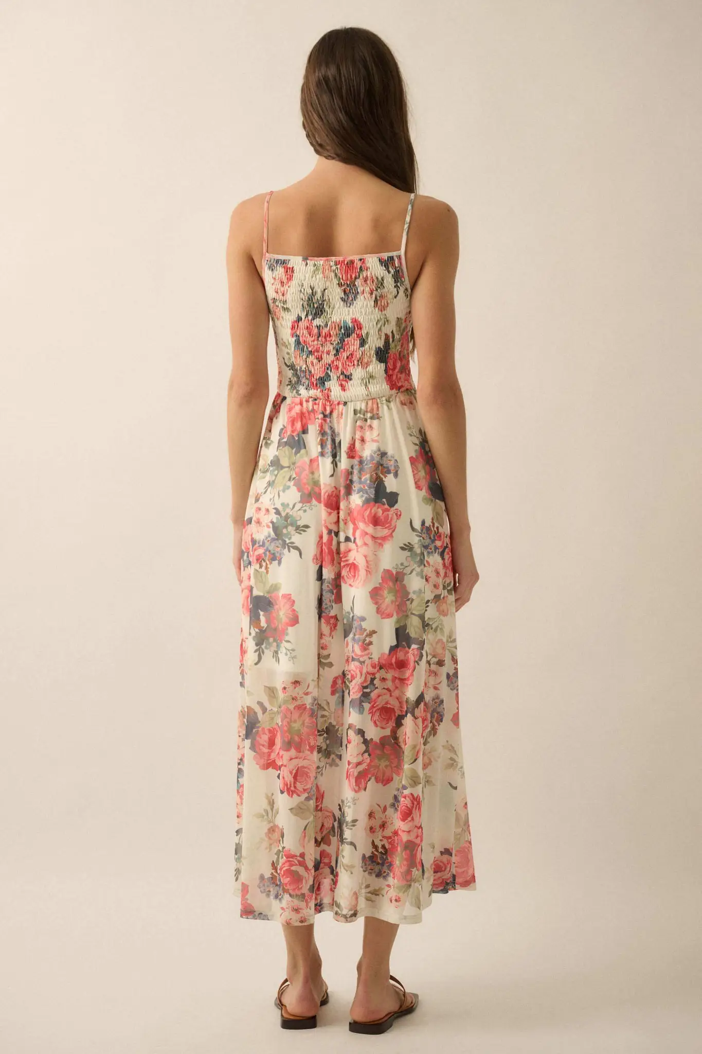 Blooming Valley Floral Mesh Smocked Maxi Dress - Image 9