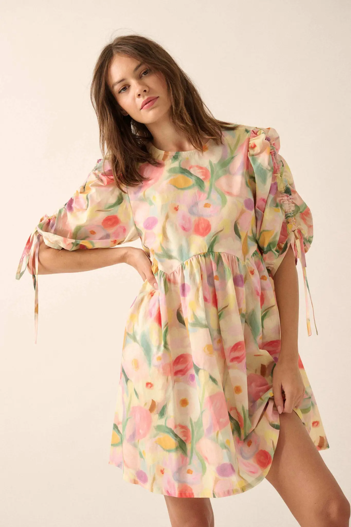 Blossom with Grace Floral Babydoll Mini Dress - Image 5