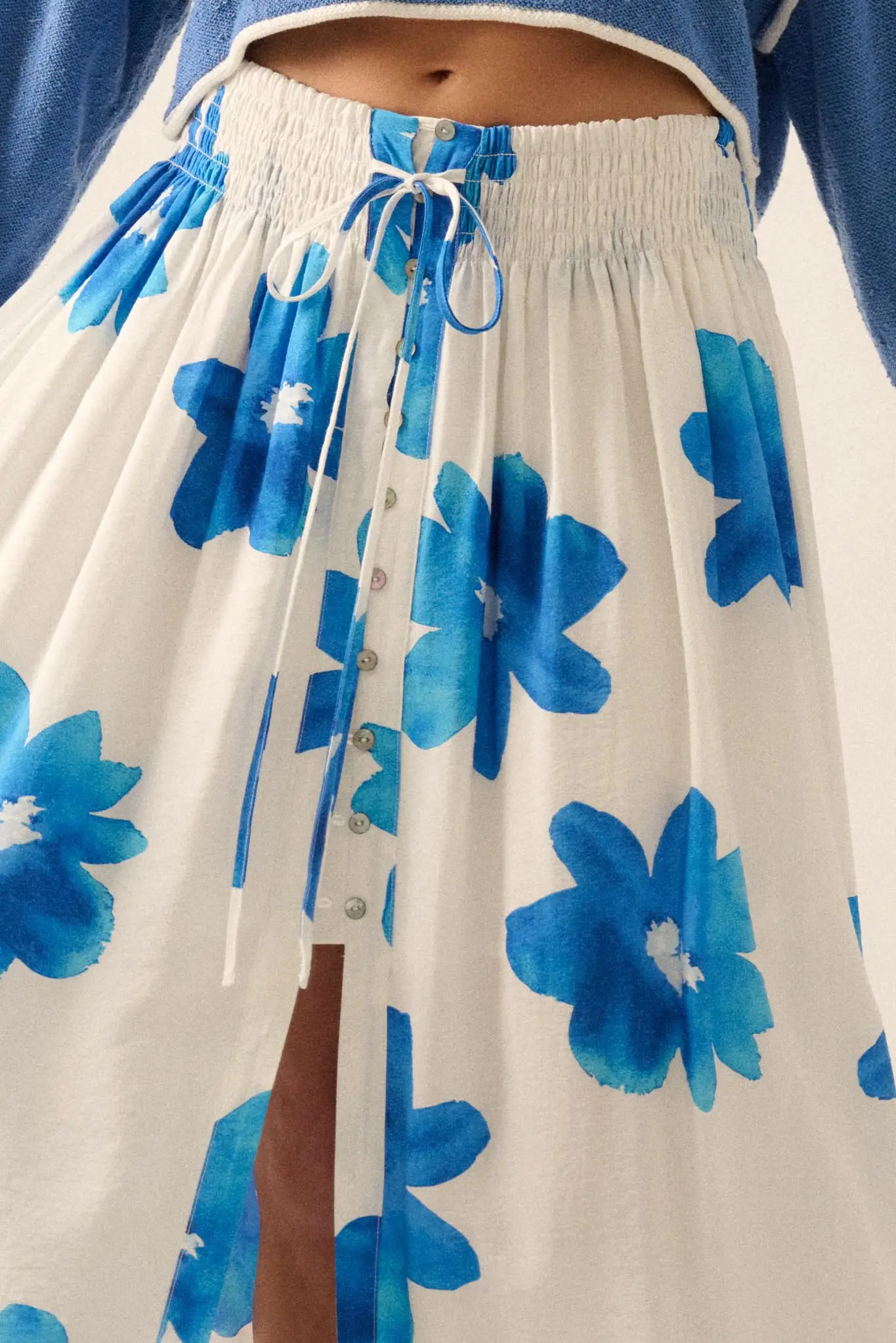 Blossoming Beauty Floral Button-Front Maxi Skirt - Image 3