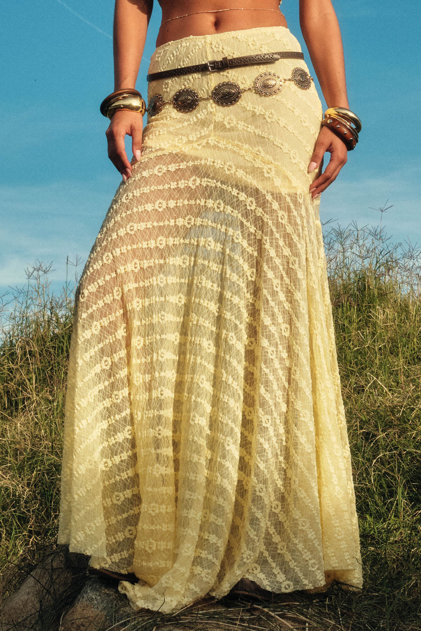 Blossoming Lace Floral Lace Drop-Waist Maxi Skirt - Image 2