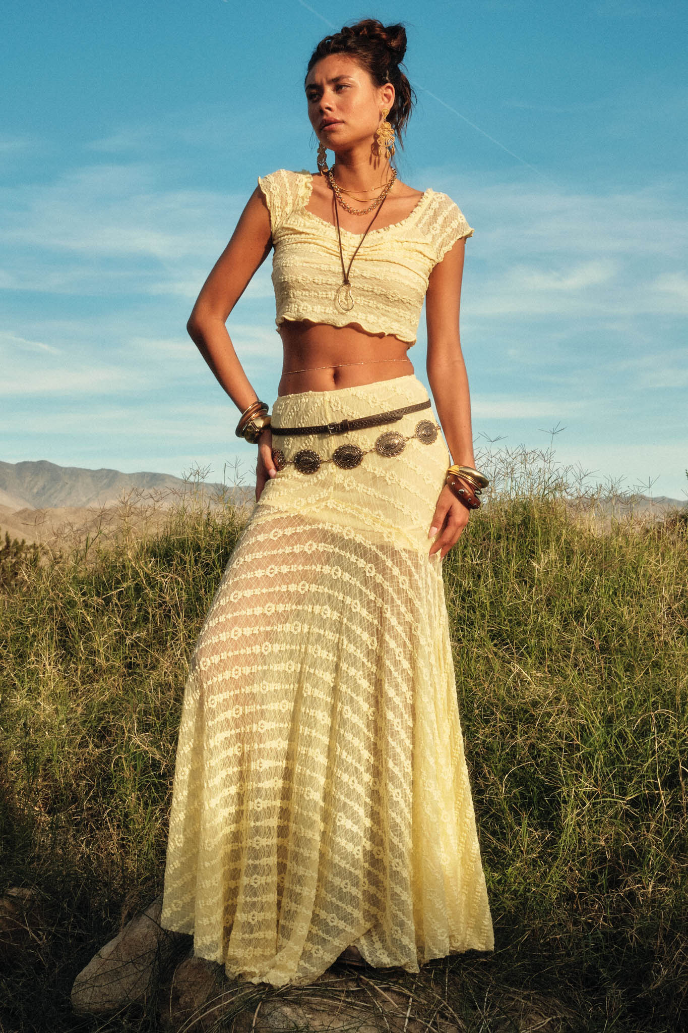 Blossoming Lace Floral Lace Drop-Waist Maxi Skirt - Image 3