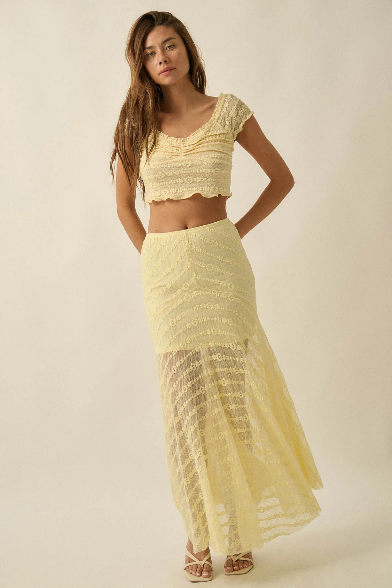 Blossoming Lace Floral Lace Drop-Waist Maxi Skirt - Image 7