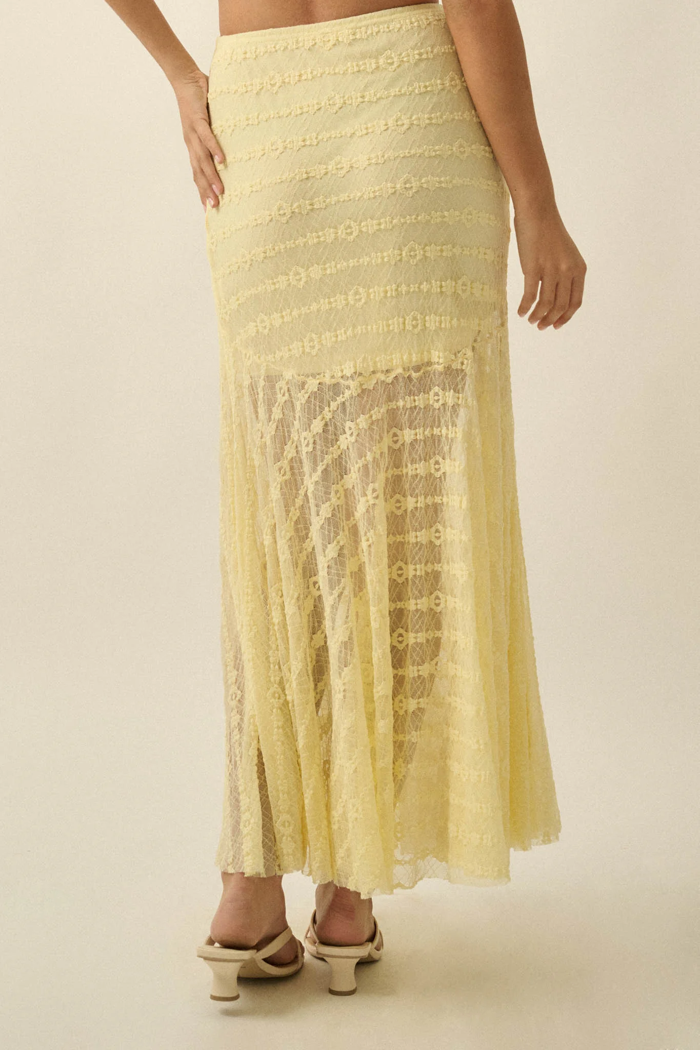Blossoming Lace Floral Lace Drop-Waist Maxi Skirt - Image 9