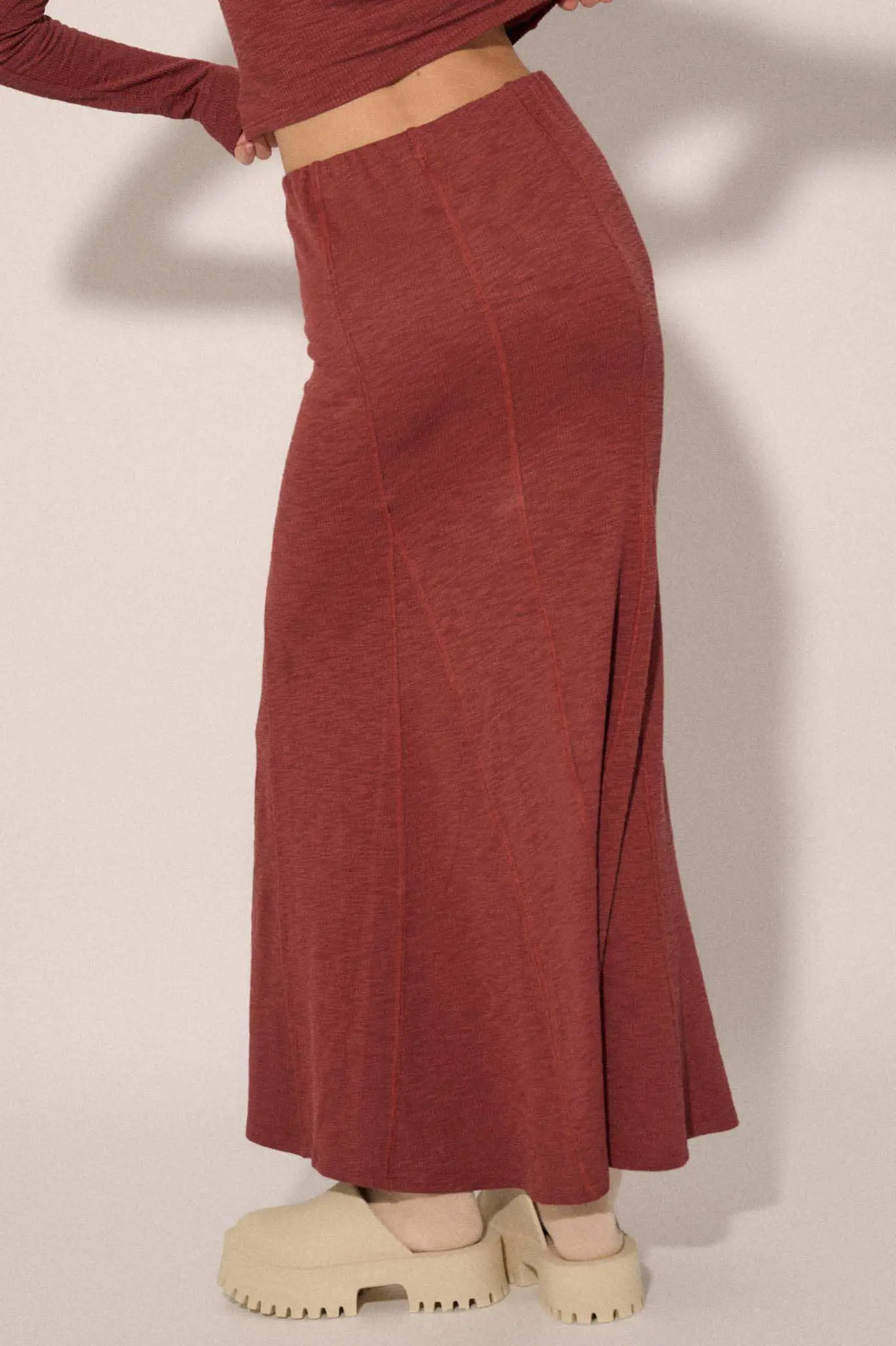 Body of Work Exposed-Seam Rib-Knit Mermaid Skirt - Image 14
