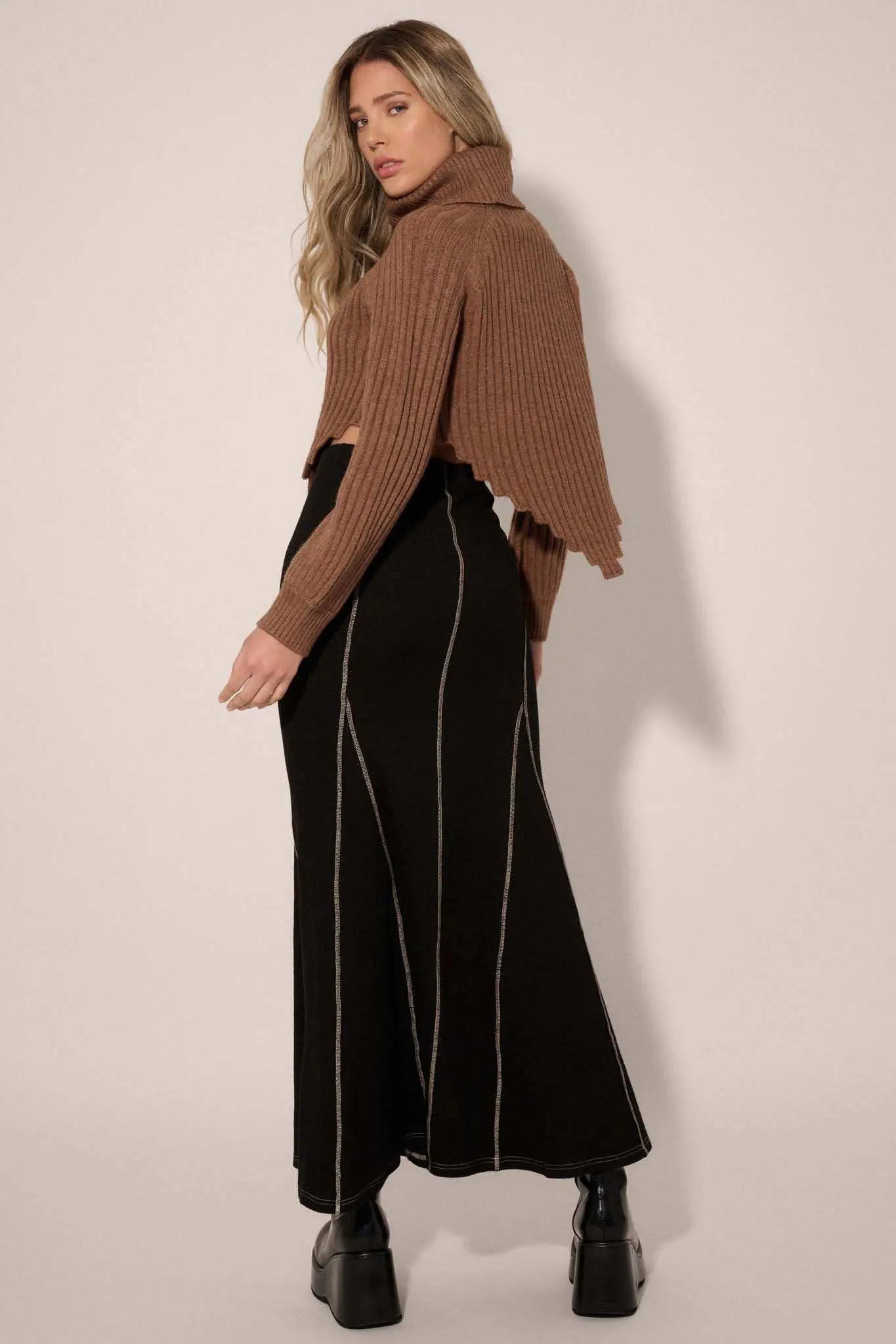 Body of Work Exposed-Seam Rib-Knit Mermaid Skirt - Image 8