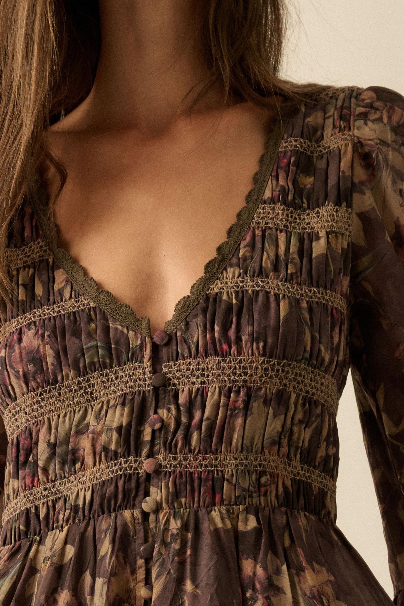 Boho Blossoms Floral Bell-Sleeve Midi Dress - Image 5