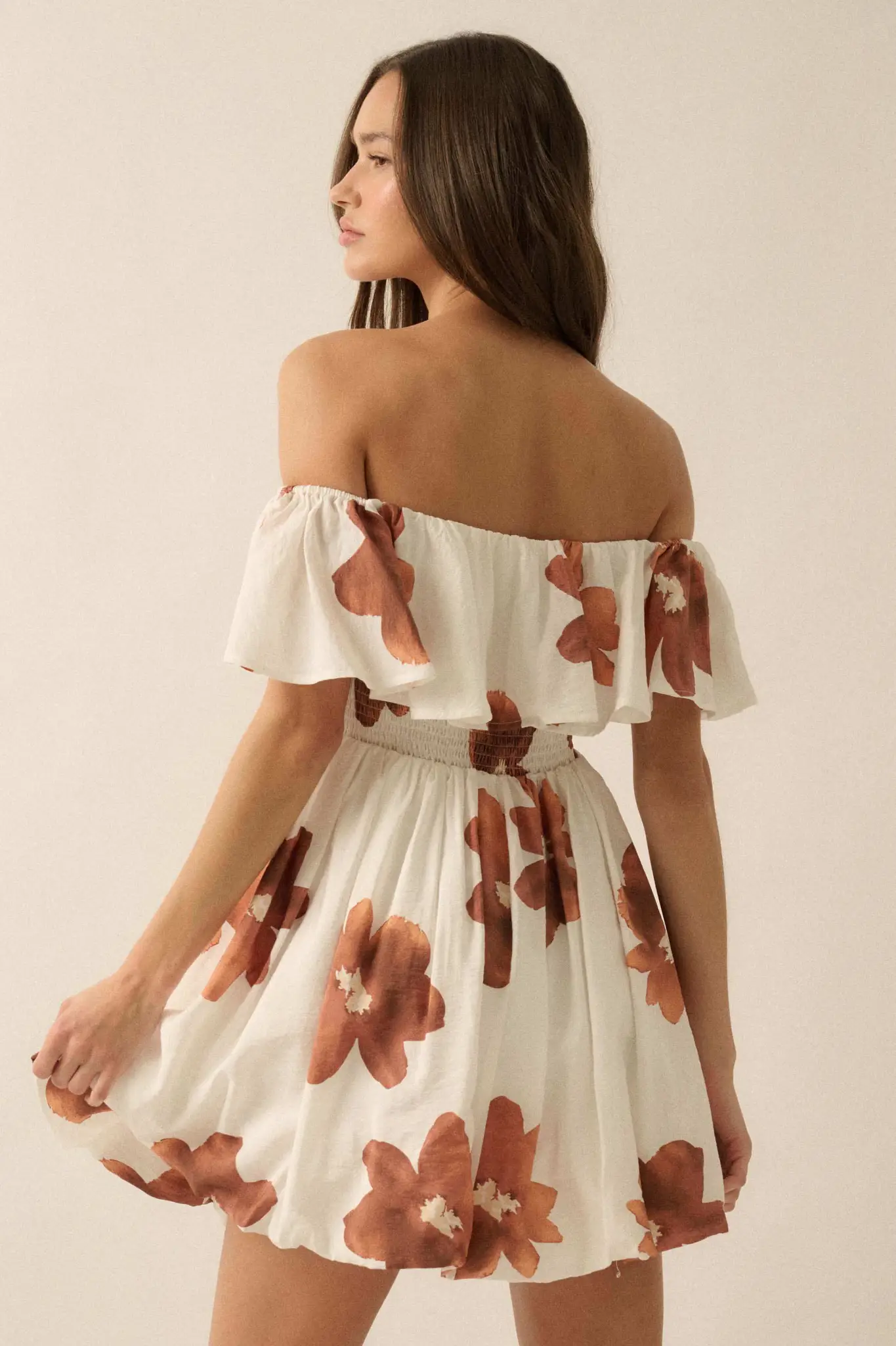 Bold Beauty Floral Off-Shoulder Flounce Mini Dress - Image 12