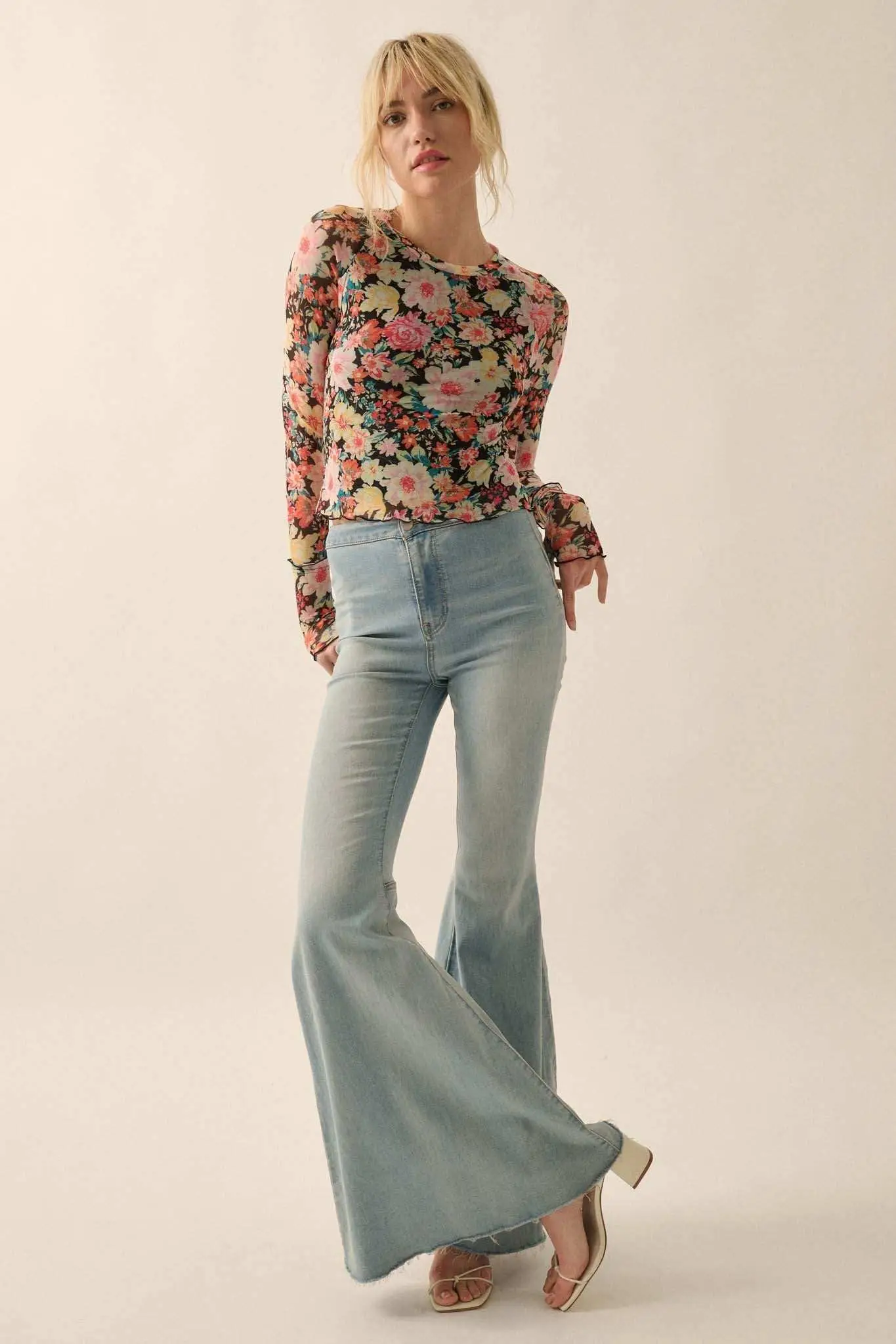 Bold Blossoms Floral Mesh Long-Sleeve Top - Image 10