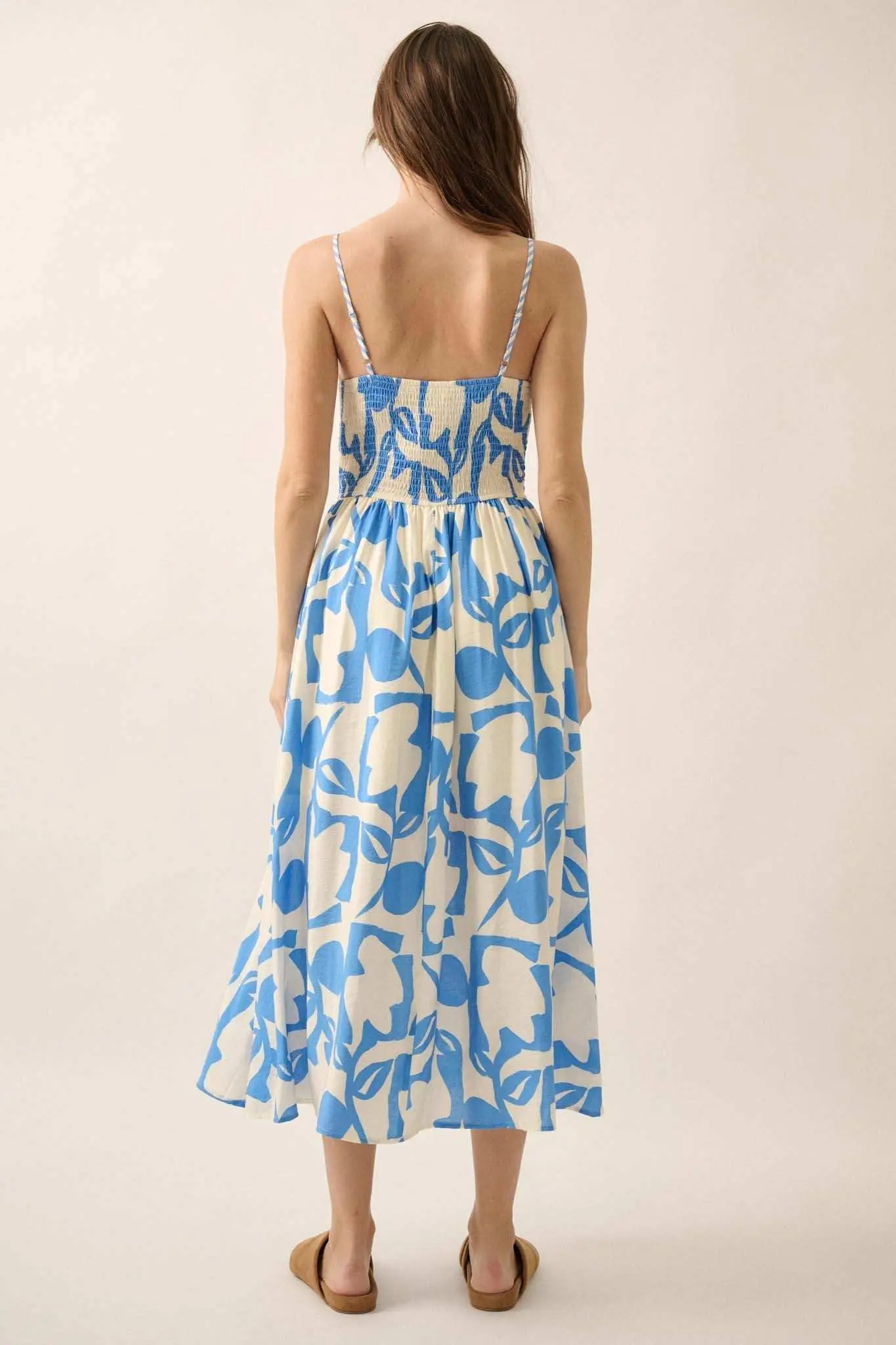 Bold Bouquet Abstract Floral Pocket Midi Dress - Image 12