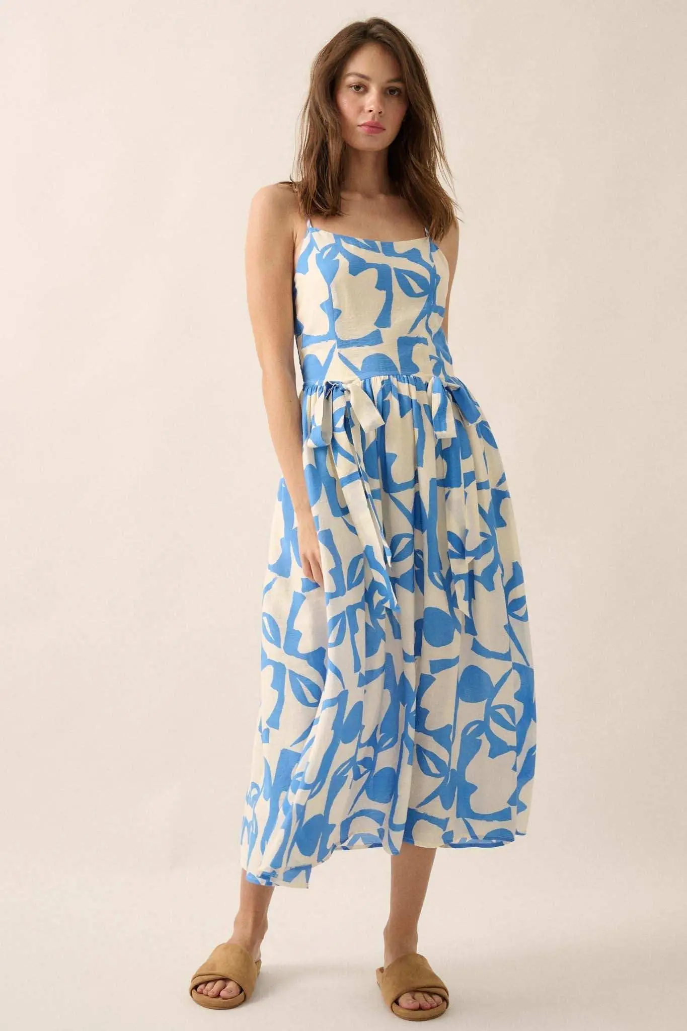 Bold Bouquet Abstract Floral Pocket Midi Dress - Image 7