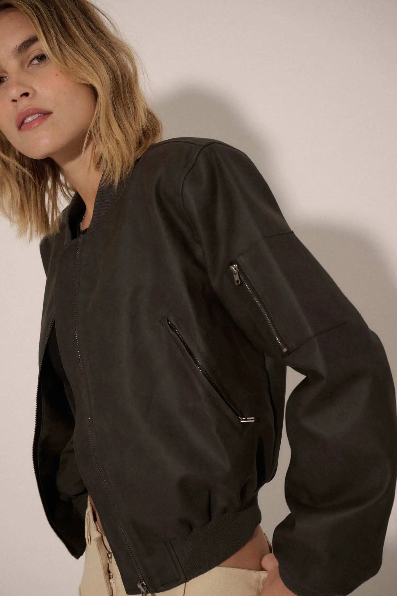 Bombs Away Vegan Leather Bomber Jacket - Image 11