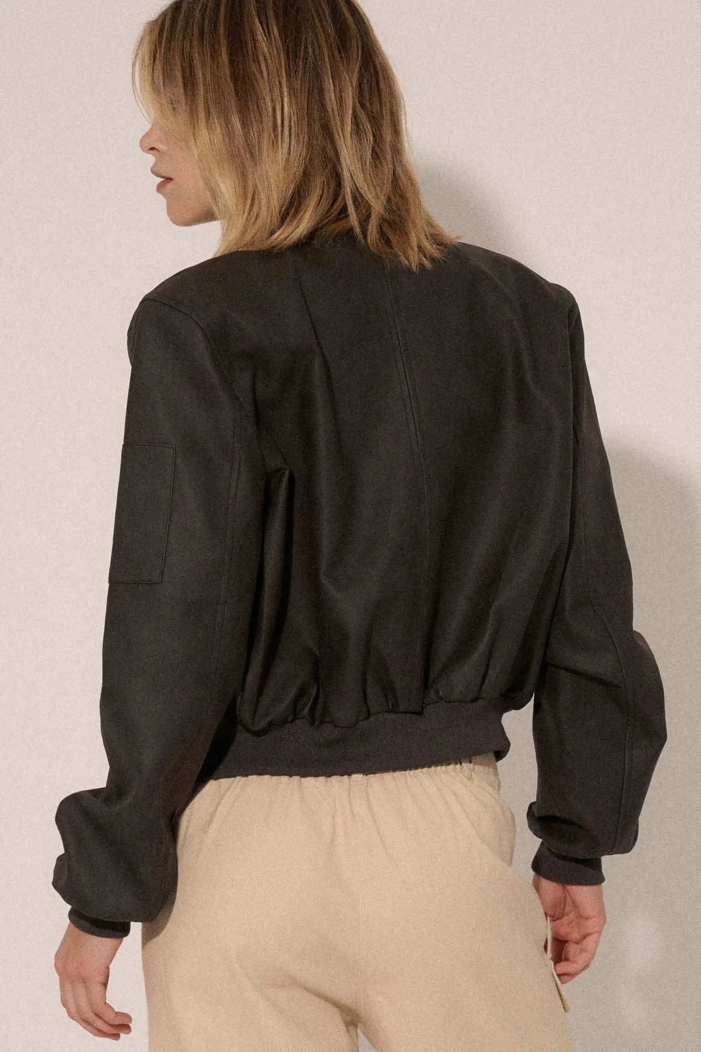 Bombs Away Vegan Leather Bomber Jacket - Image 12