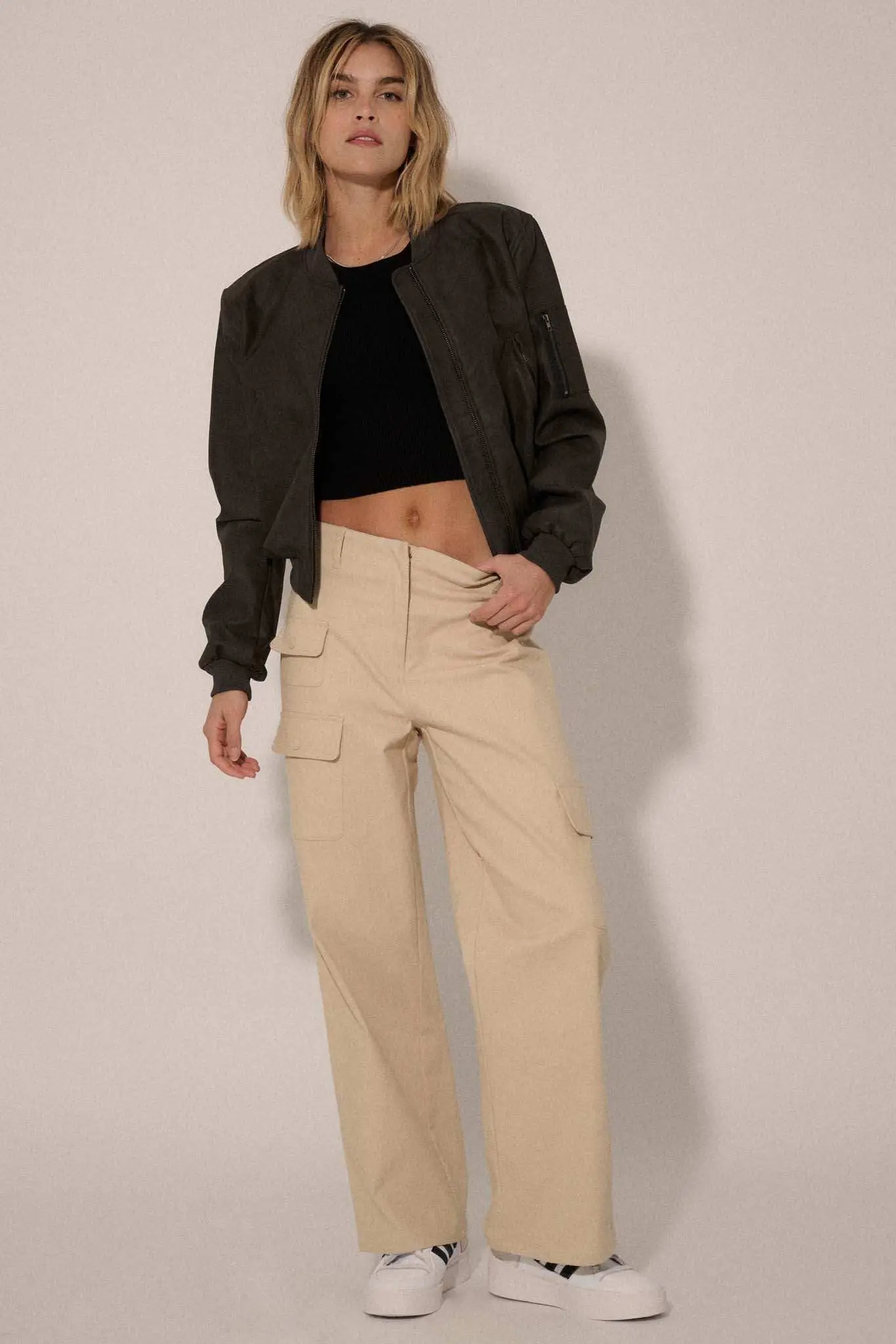 Bombs Away Vegan Leather Bomber Jacket - Image 9