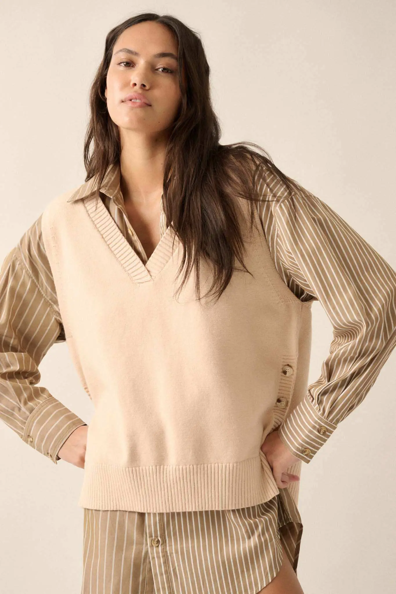 Book Smarts Side-Button V-Neck Sweater Vest - Image 10
