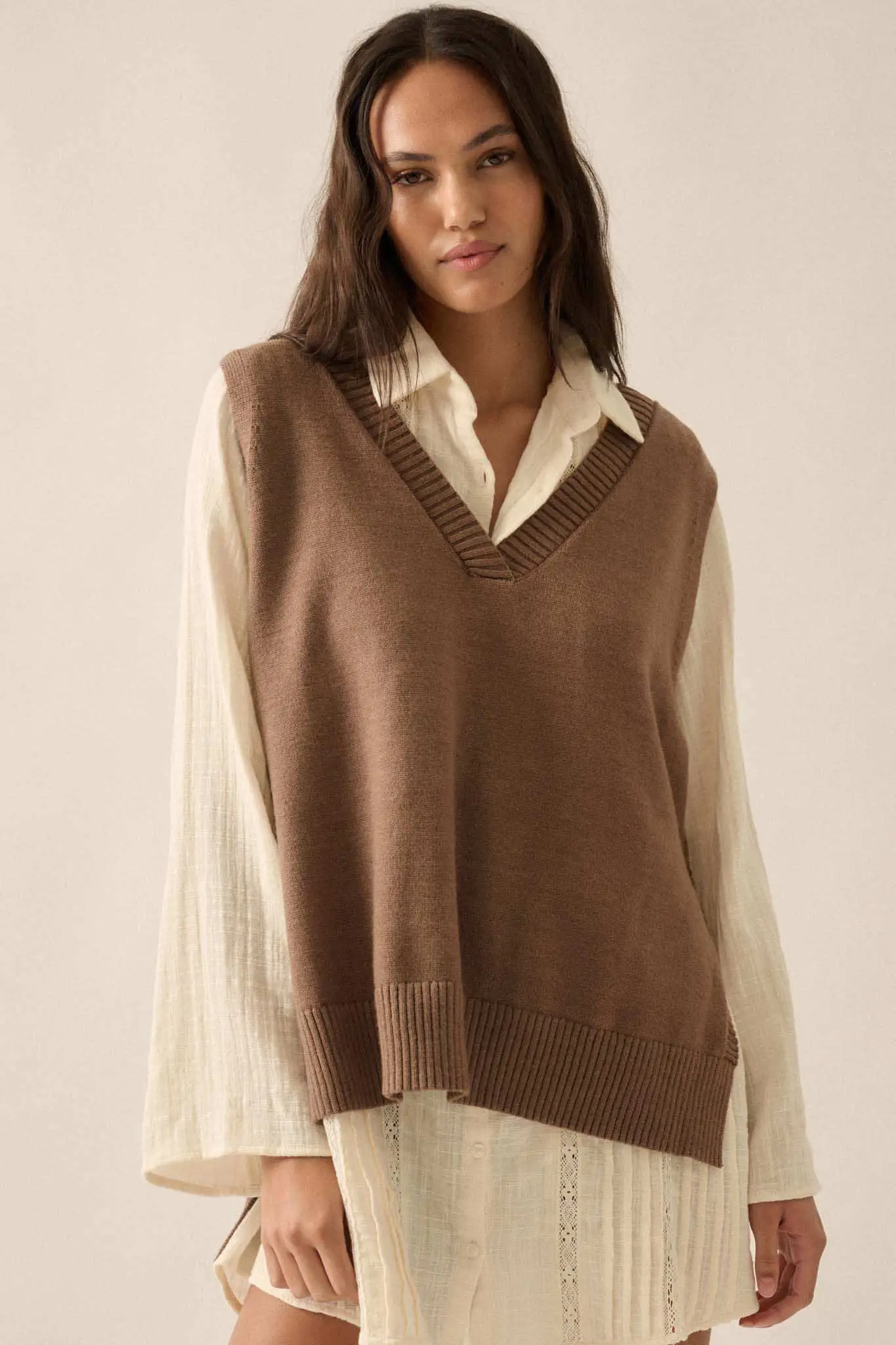 Book Smarts Side-Button V-Neck Sweater Vest - Image 16