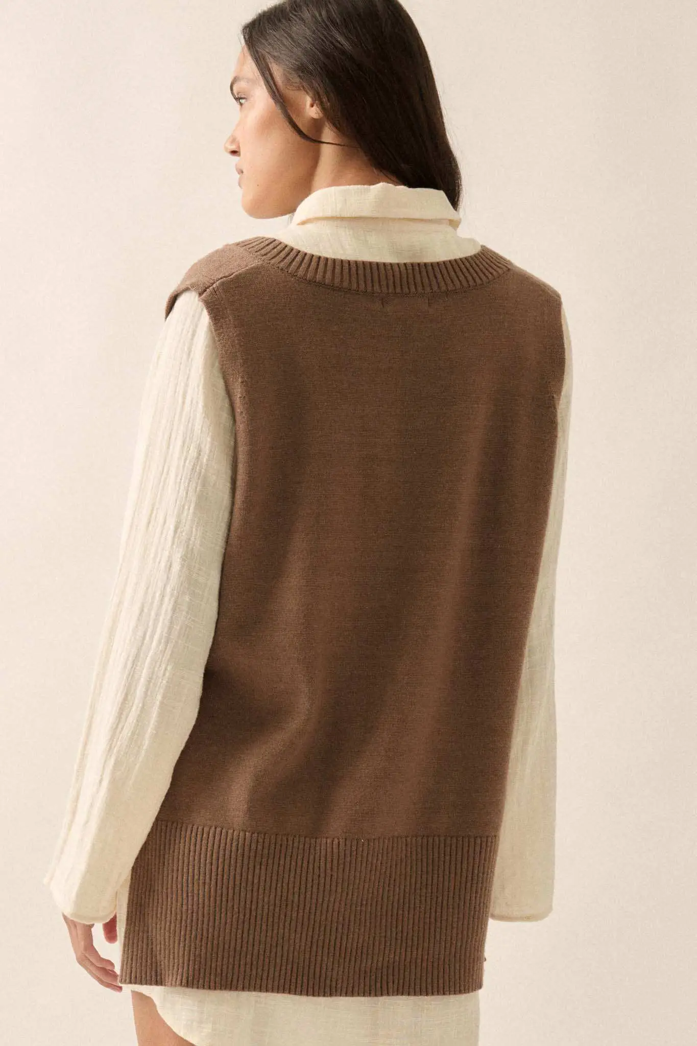 Book Smarts Side-Button V-Neck Sweater Vest - Image 18