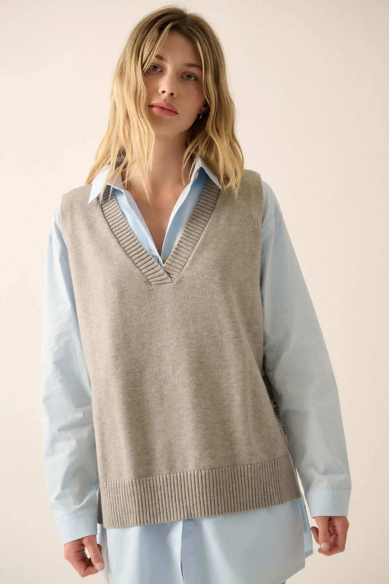 Book Smarts Side-Button V-Neck Sweater Vest - Image 2