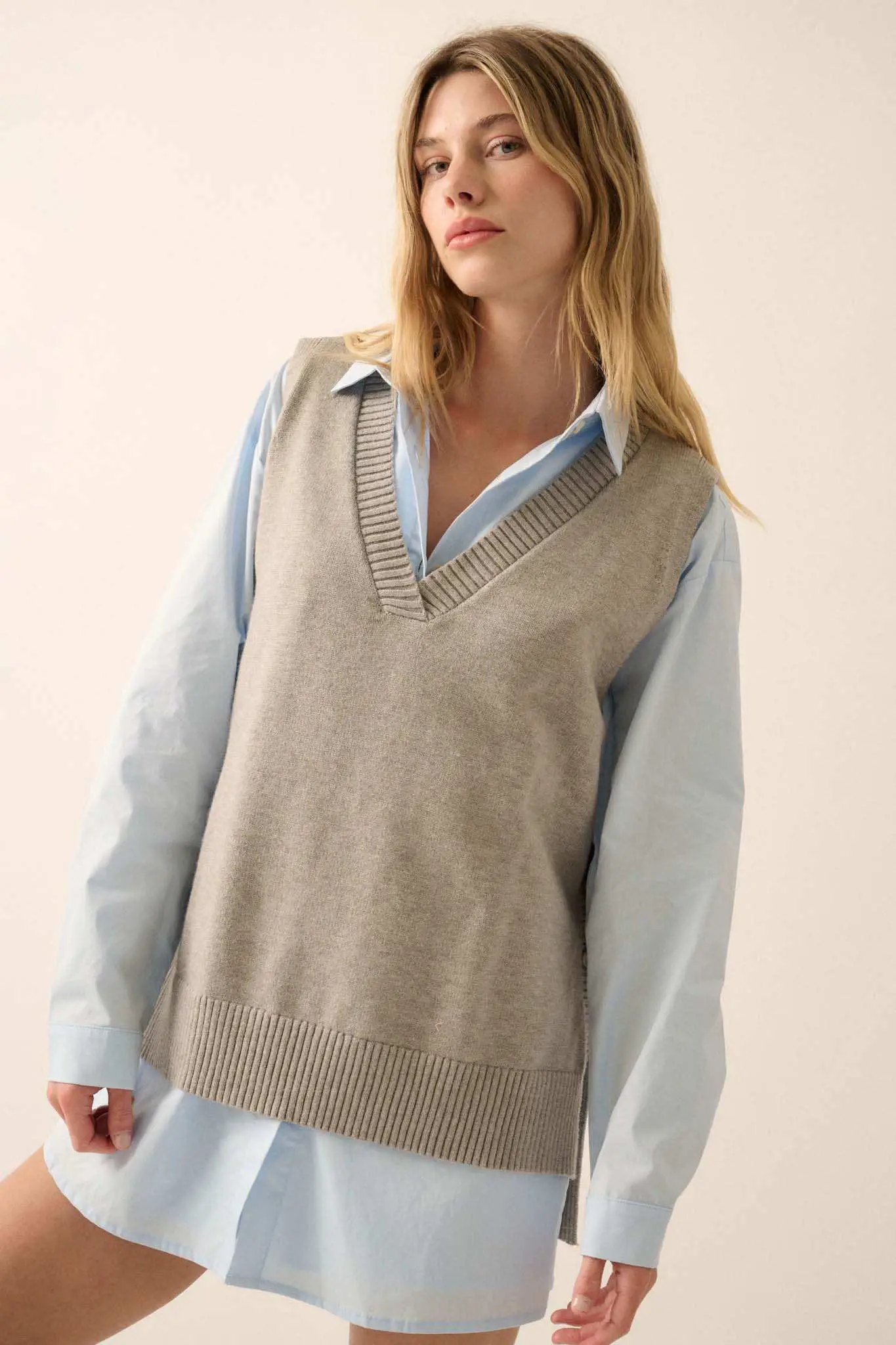 Book Smarts Side-Button V-Neck Sweater Vest - Image 5
