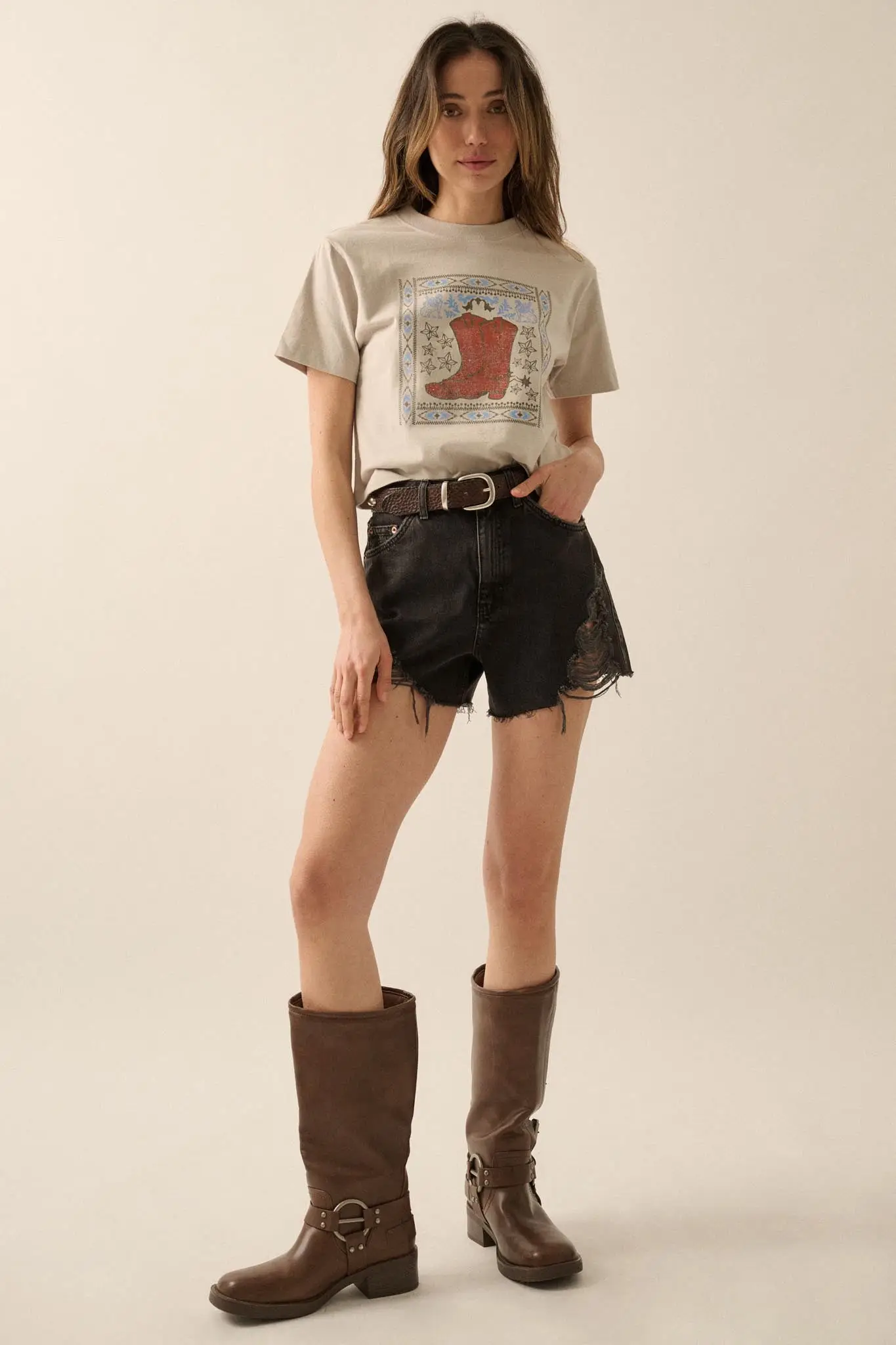 Boots and Beauty Garment Dyed Western Graphic Tee - Image 3