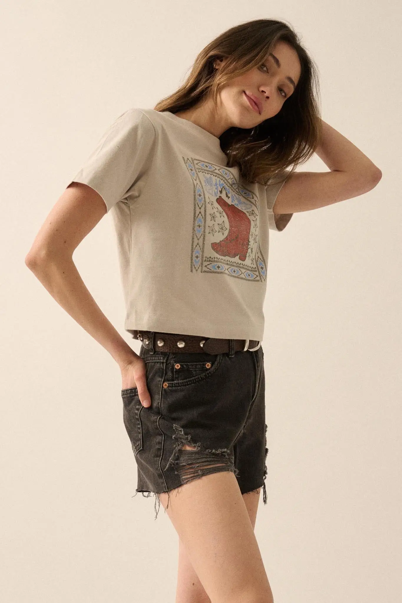 Boots and Beauty Garment Dyed Western Graphic Tee - Image 5