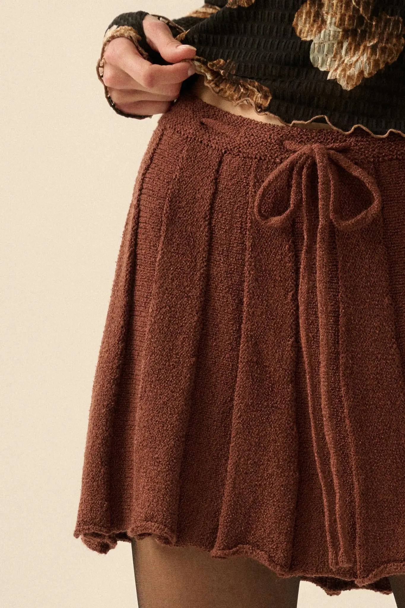 Born Ready Pleated Drawstring Sweater Skirt - Image 3