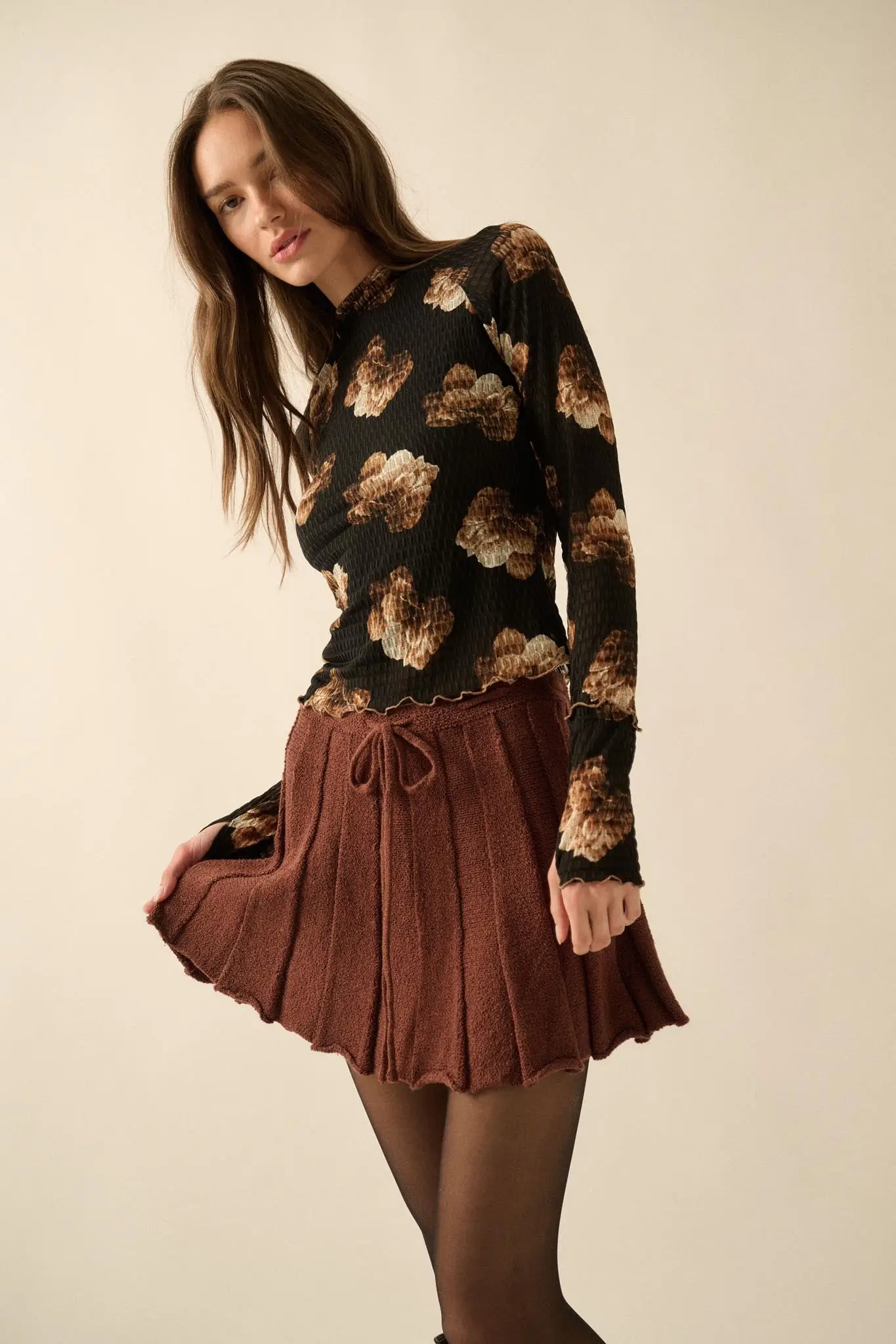 Born Ready Pleated Drawstring Sweater Skirt - Image 5