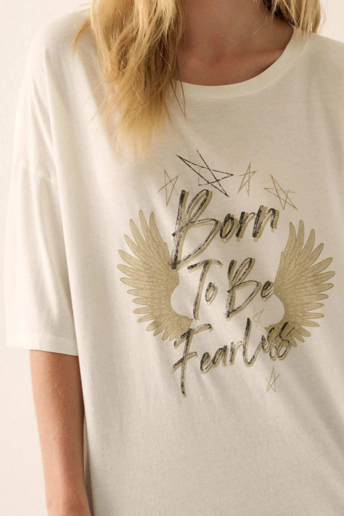 Born to be Fearless Oversize Graphic Tee - Image 5