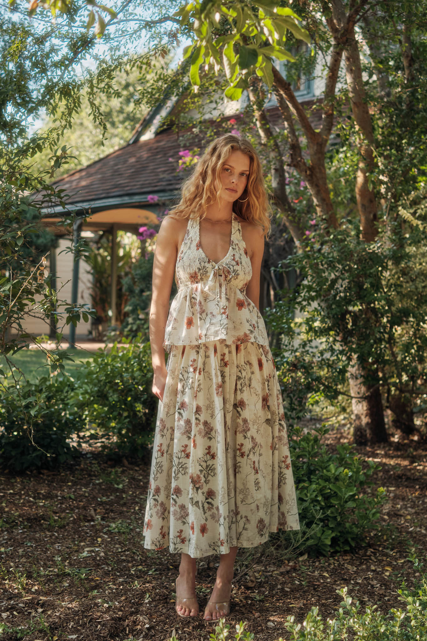 Bouquet in Bloom Floral Smocked Peplum Halter Top - Image 11