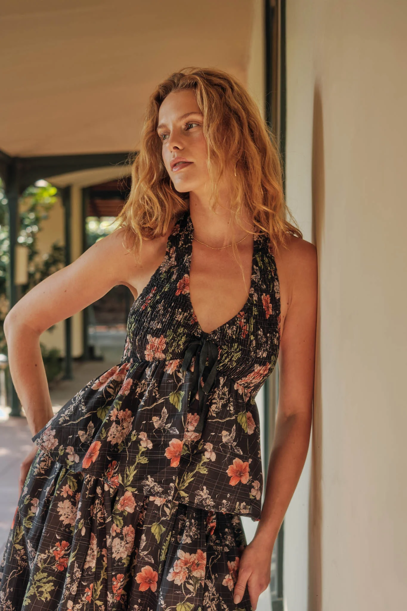 Bouquet in Bloom Floral Smocked Peplum Halter Top - Image 3