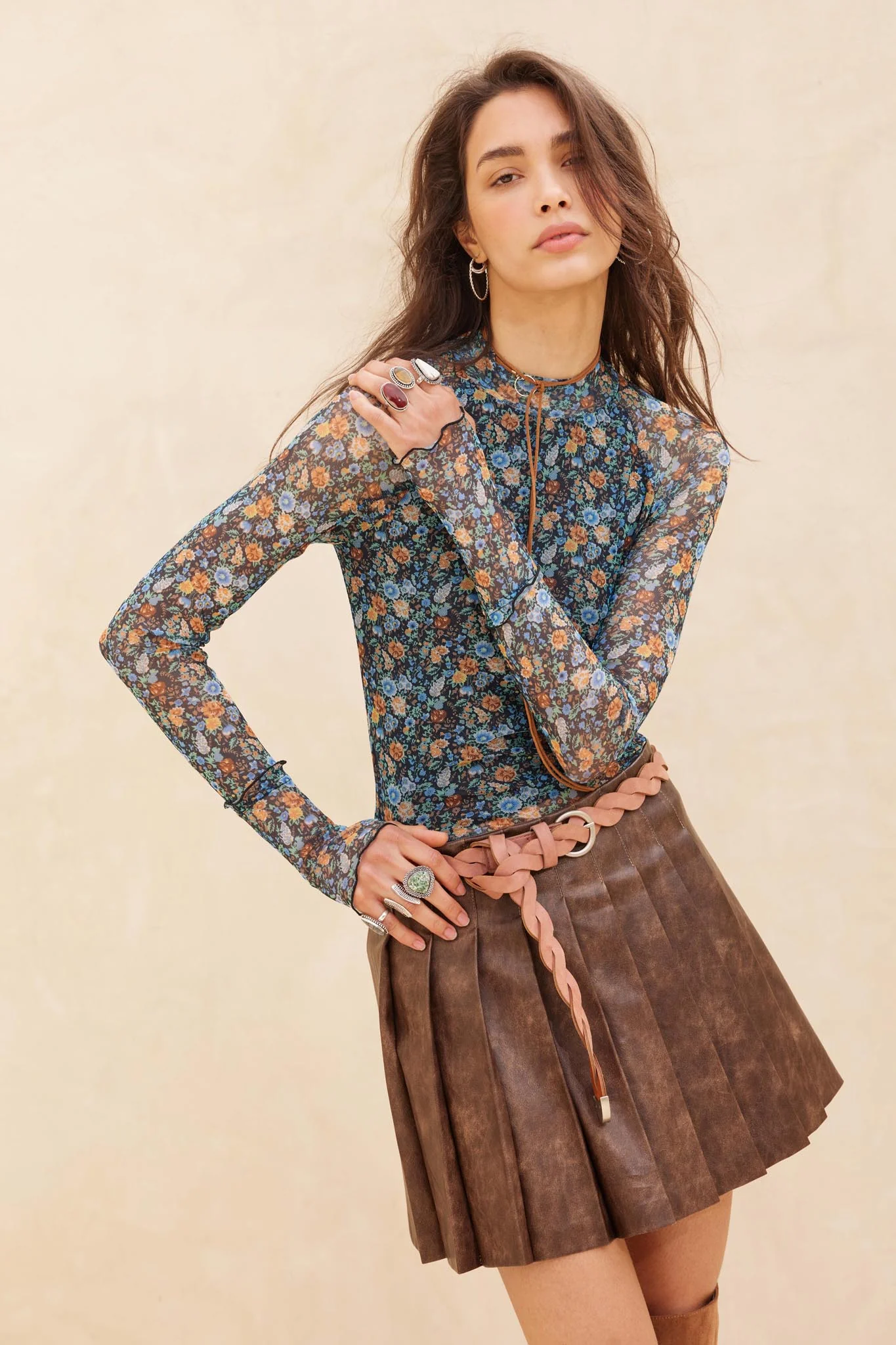 Brat Attack Pleated Vegan Leather Mini Skirt - Image 16