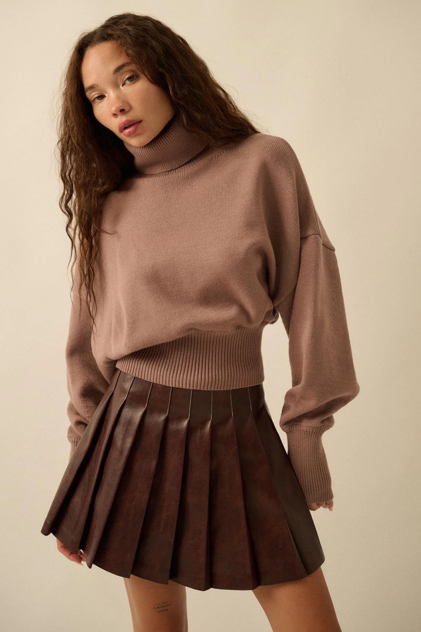Brat Attack Pleated Vegan Leather Mini Skirt - Image 25