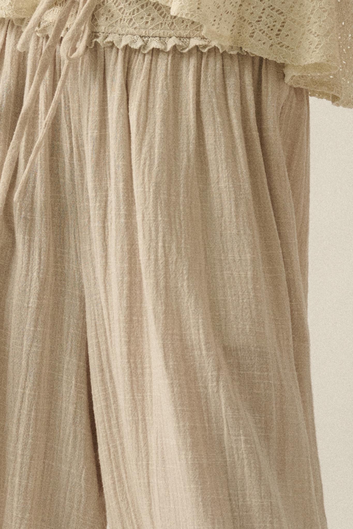 Break Free Cotton Gauze Drawstring Balloon Pants - Image 5