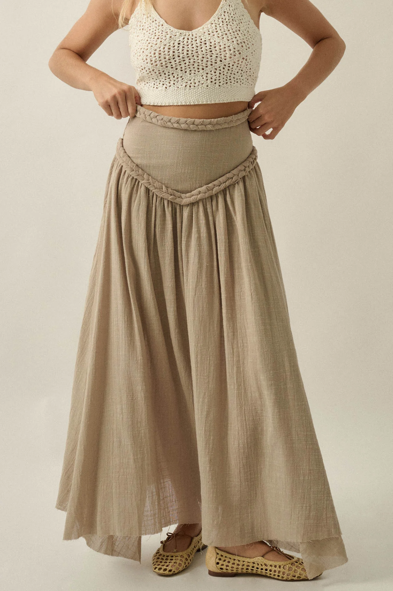 Breath of Air Cotton Gauze Drop-Waist Maxi Skort - Image 10