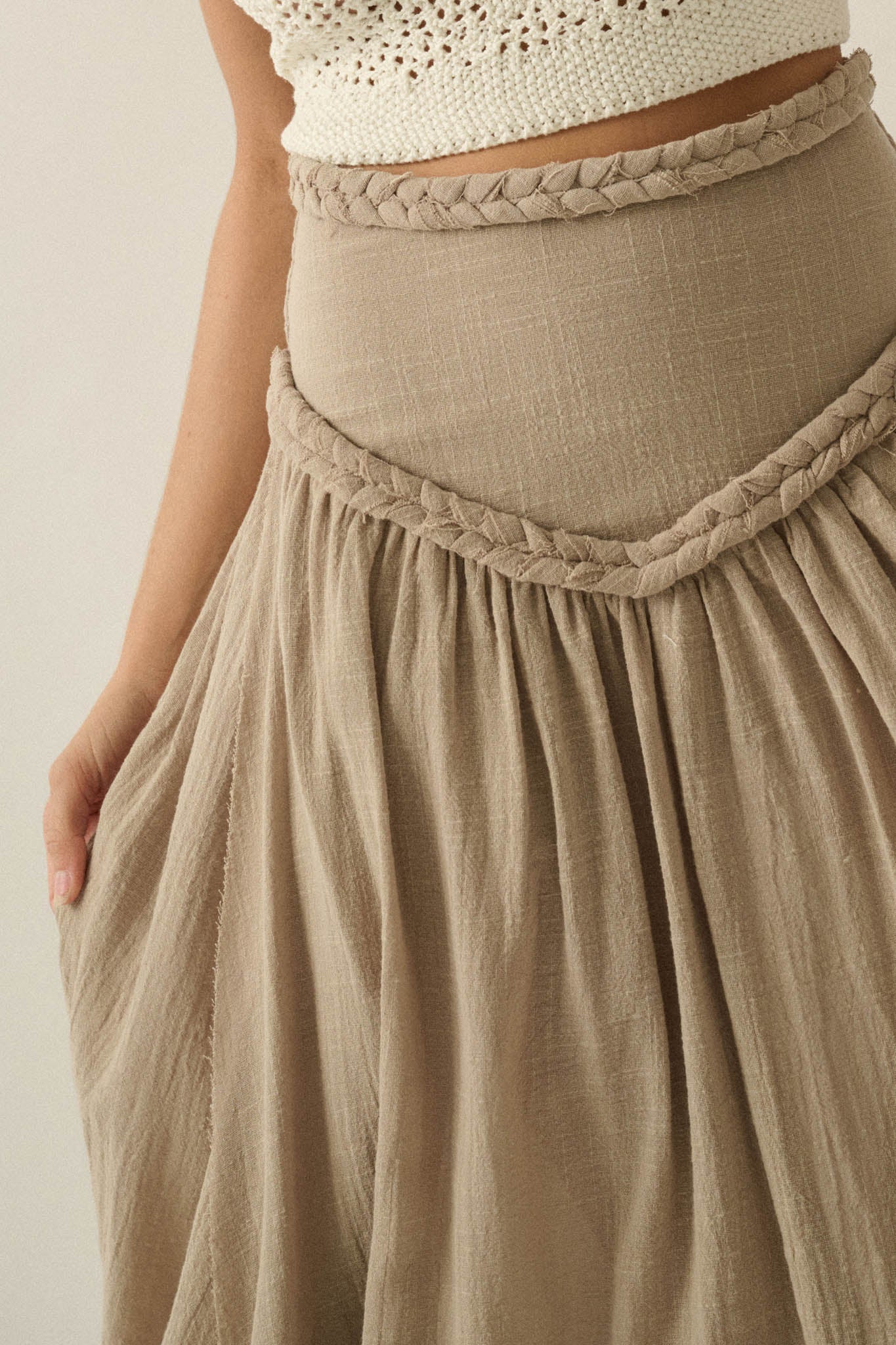 Breath of Air Cotton Gauze Drop-Waist Maxi Skort - Image 11