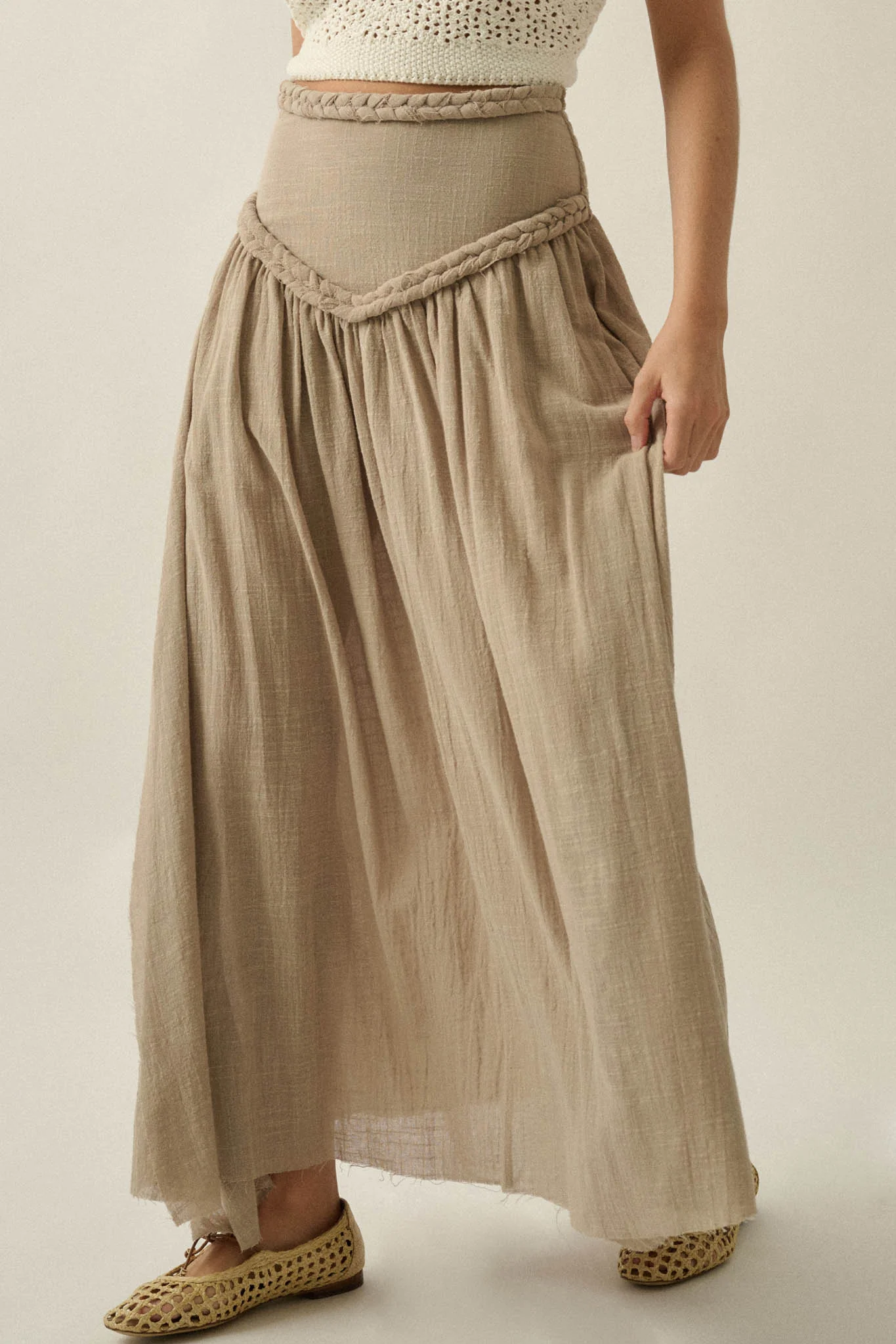 Breath of Air Cotton Gauze Drop-Waist Maxi Skort - Image 13
