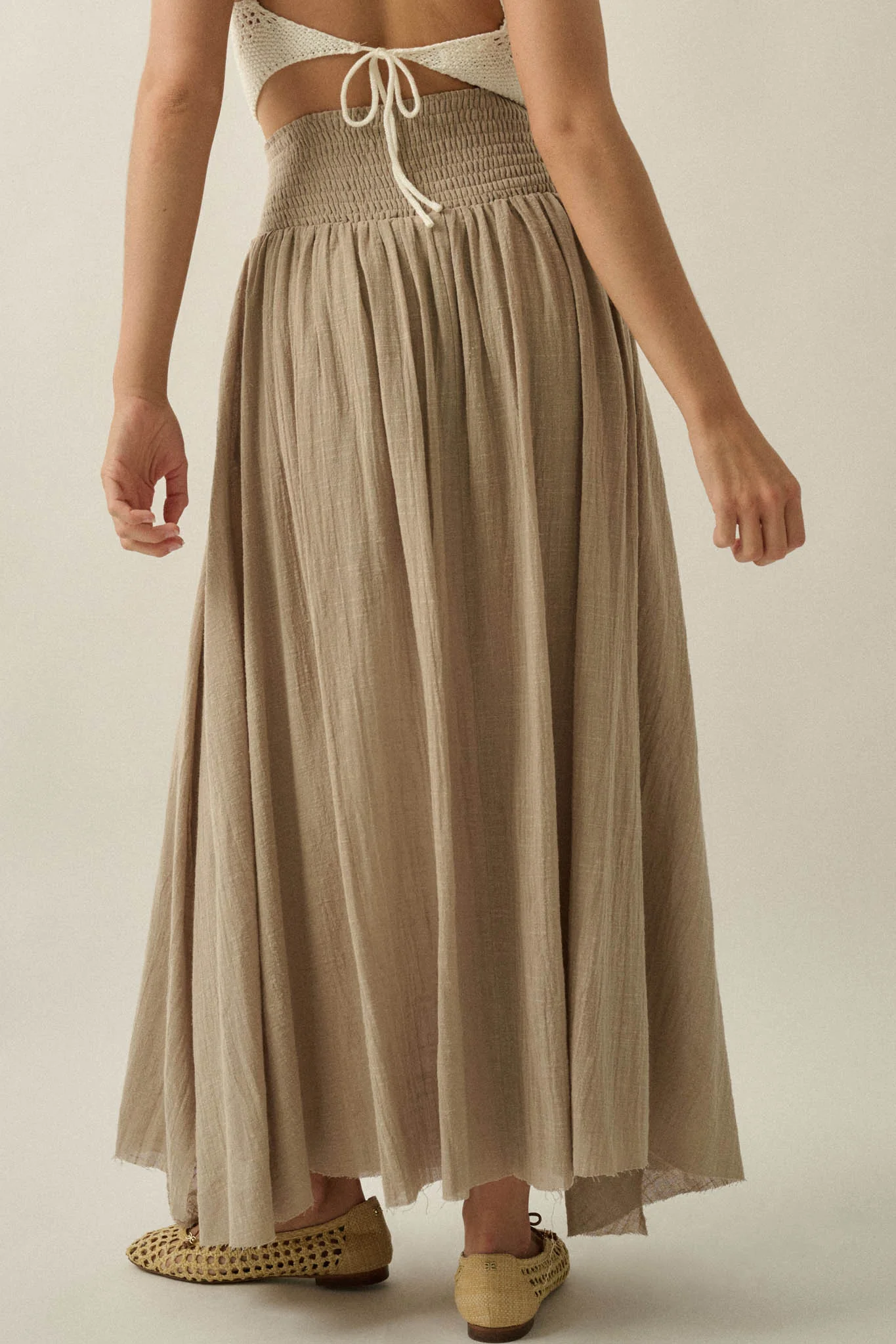 Breath of Air Cotton Gauze Drop-Waist Maxi Skort - Image 14