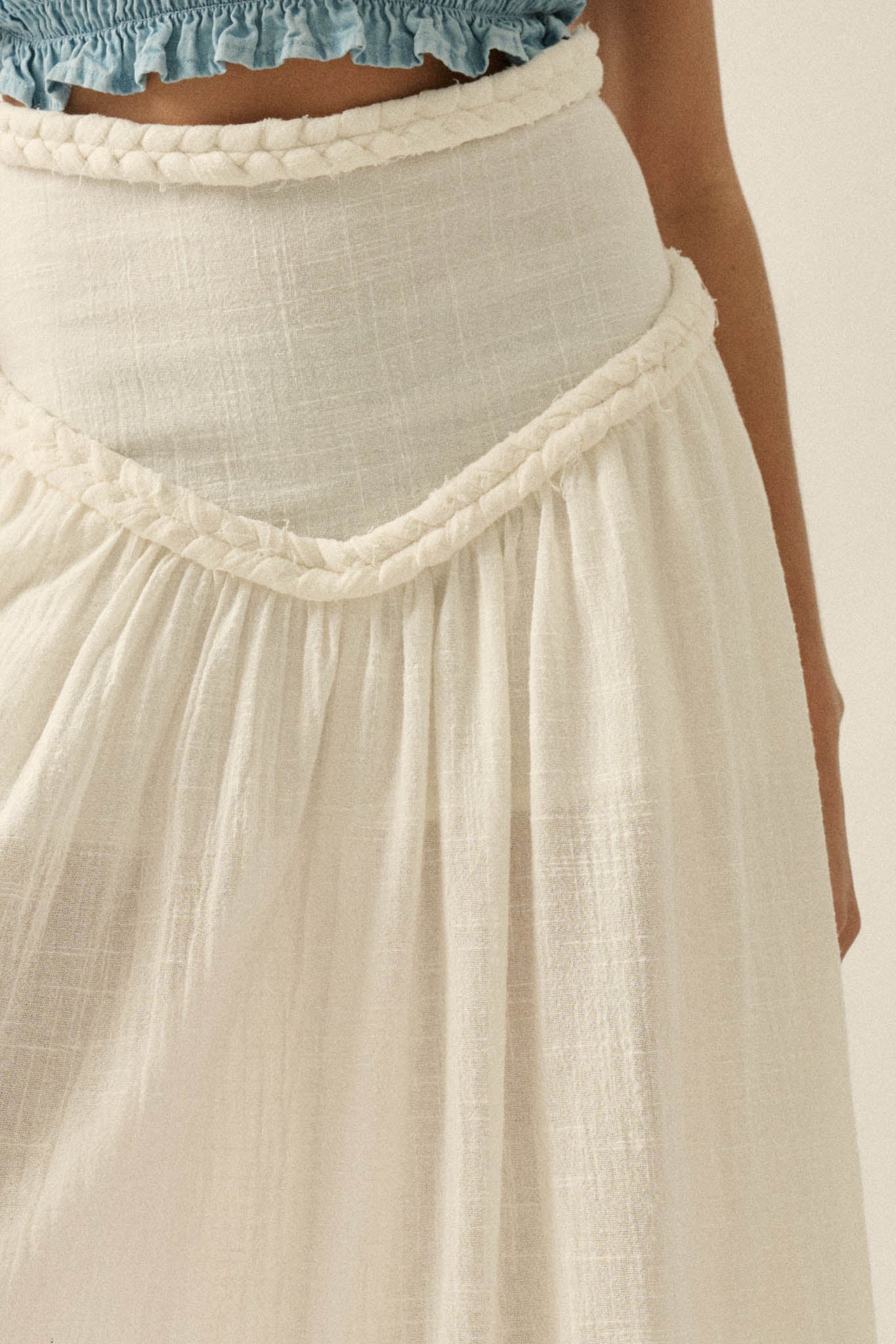 Breath of Air Cotton Gauze Drop-Waist Maxi Skort - Image 6