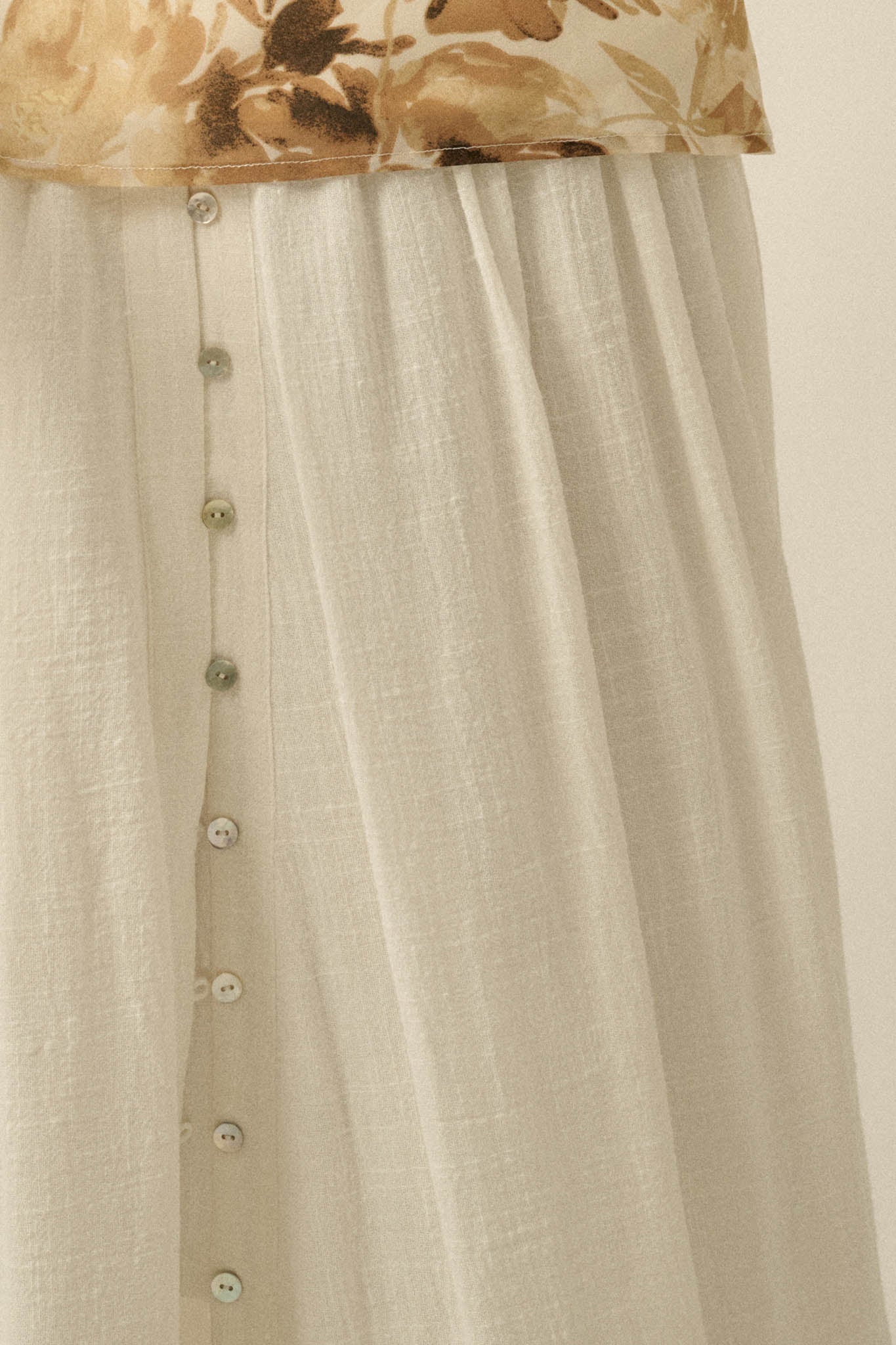 Breezy Day Cotton Gauze Button Ruffle Maxi Skirt - Image 9